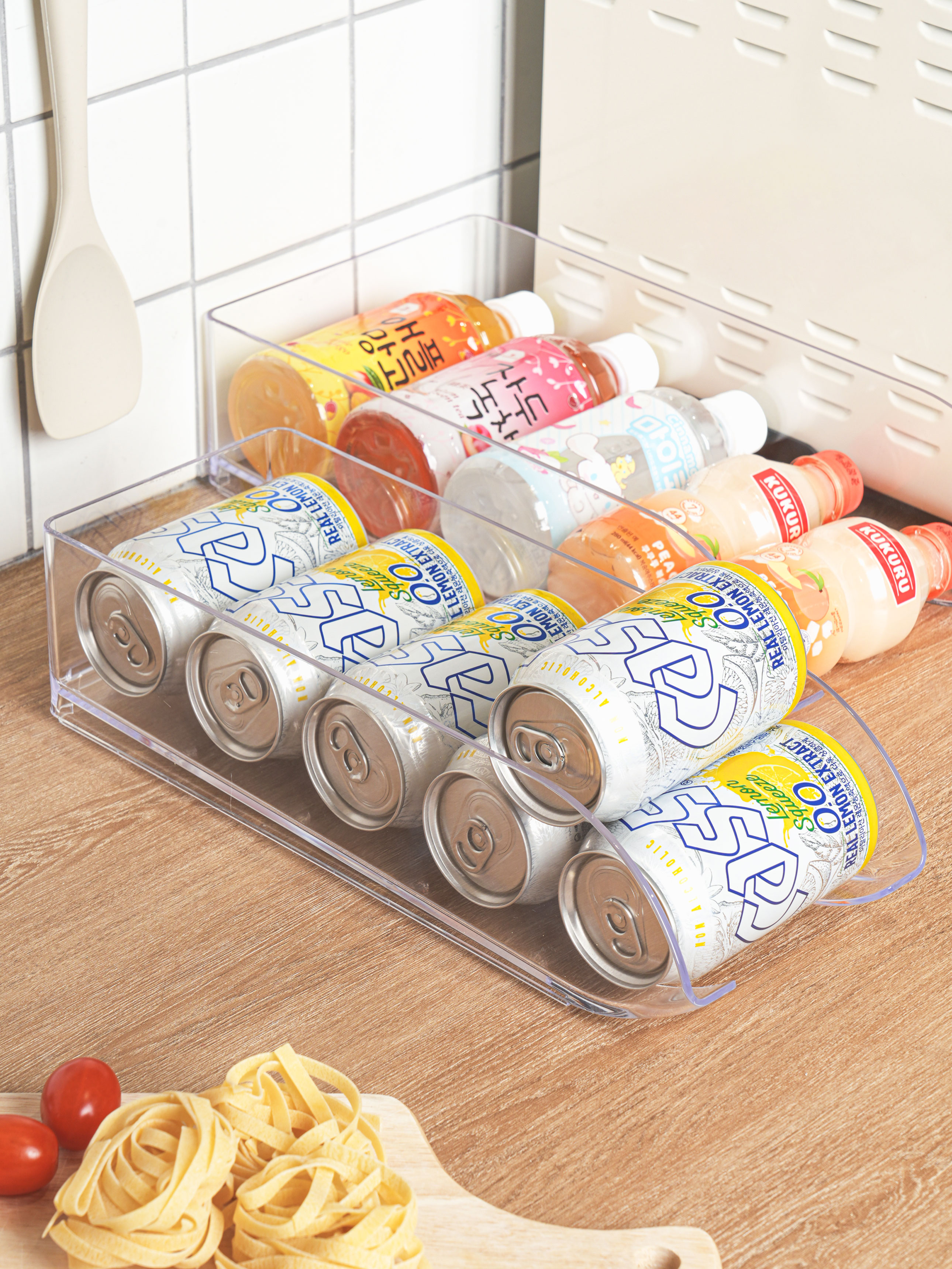 일본제 350ml 음료캔용 냉장고정리 트레이(약13.5x35x9 cm)