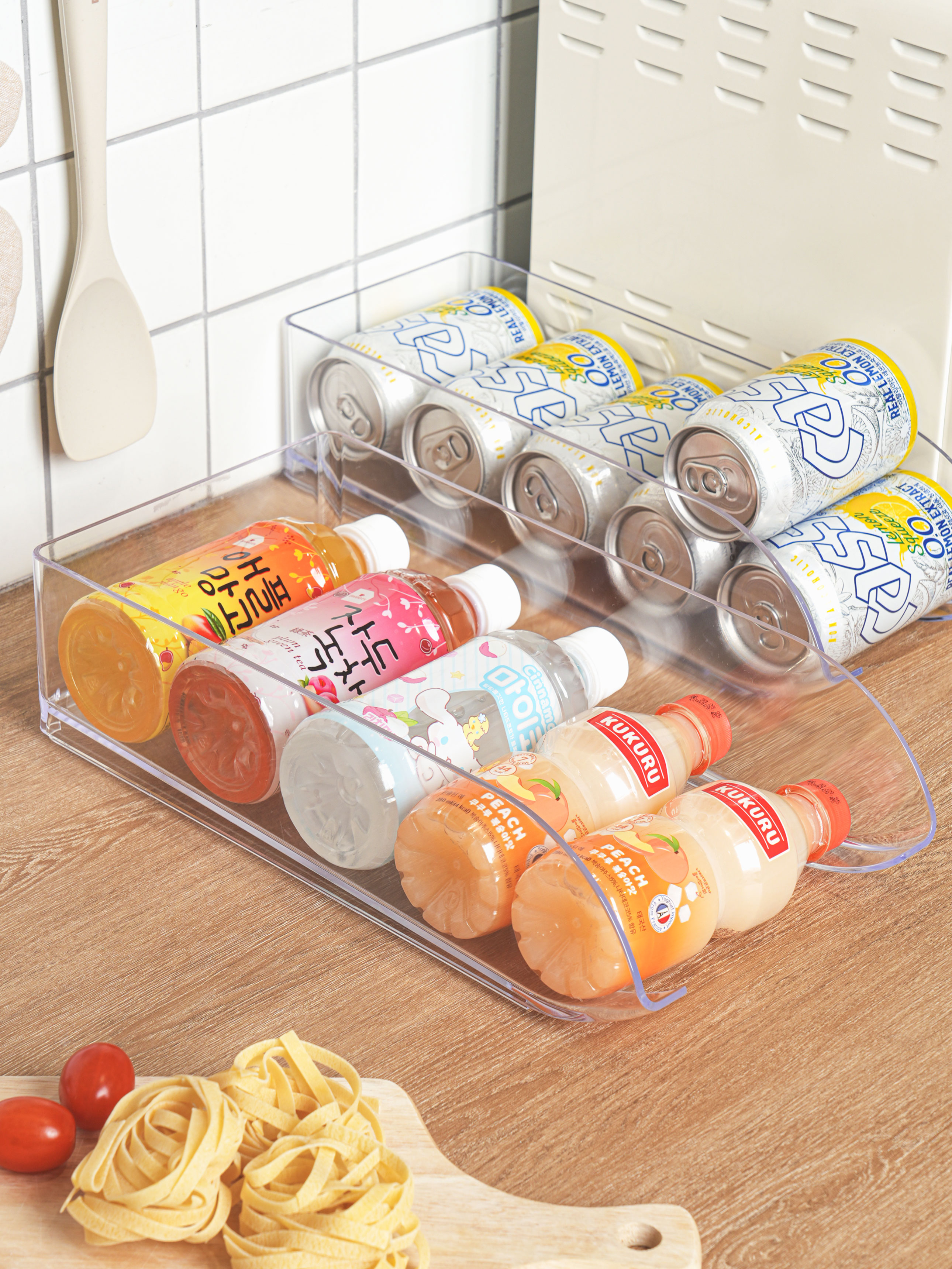 일본제 냉장고 정리 트레이 500 ml 캔 음료용
