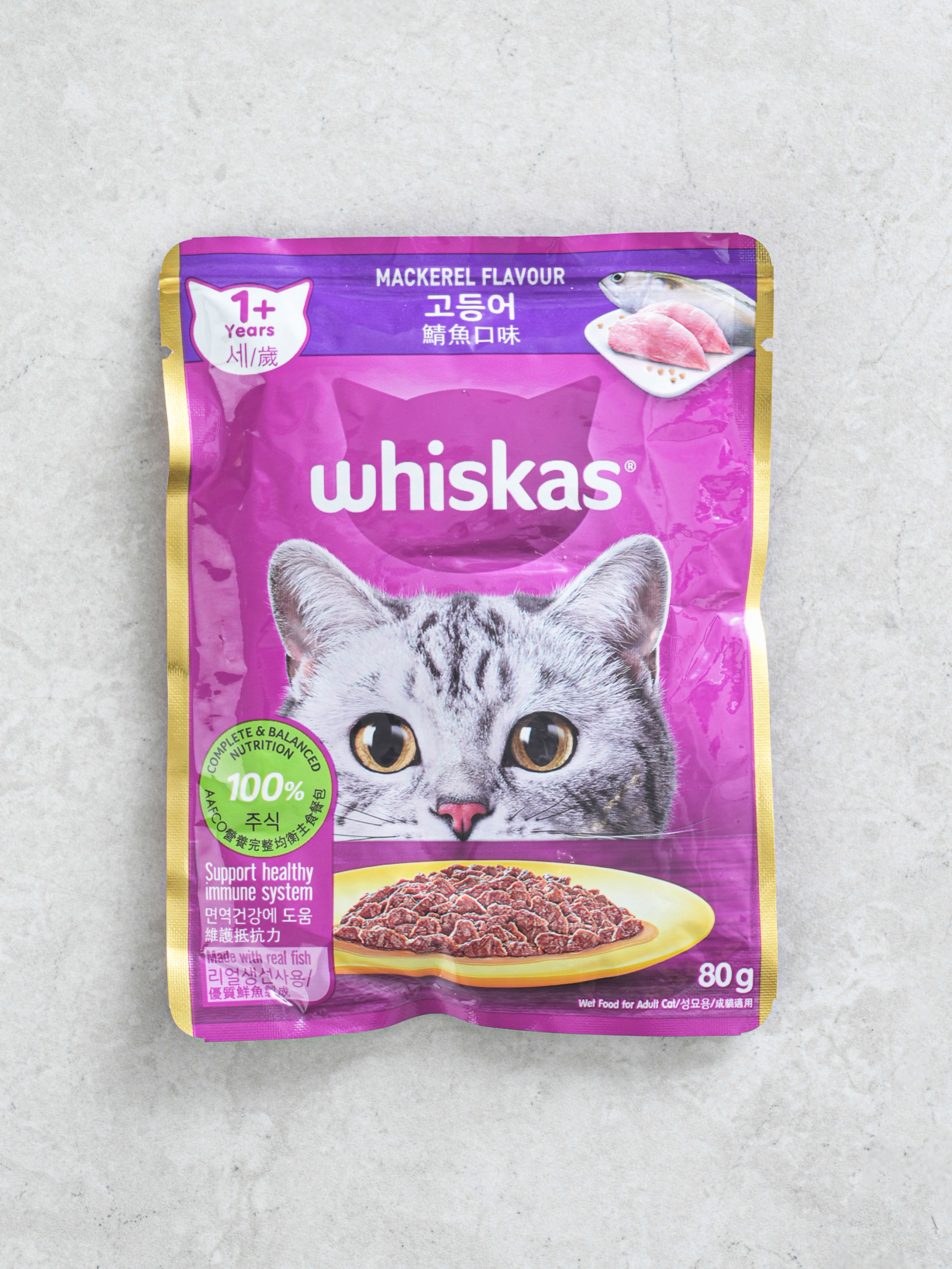 [Pet] Пауч Whiskas для взрослых кошек 80 г, скумбрия