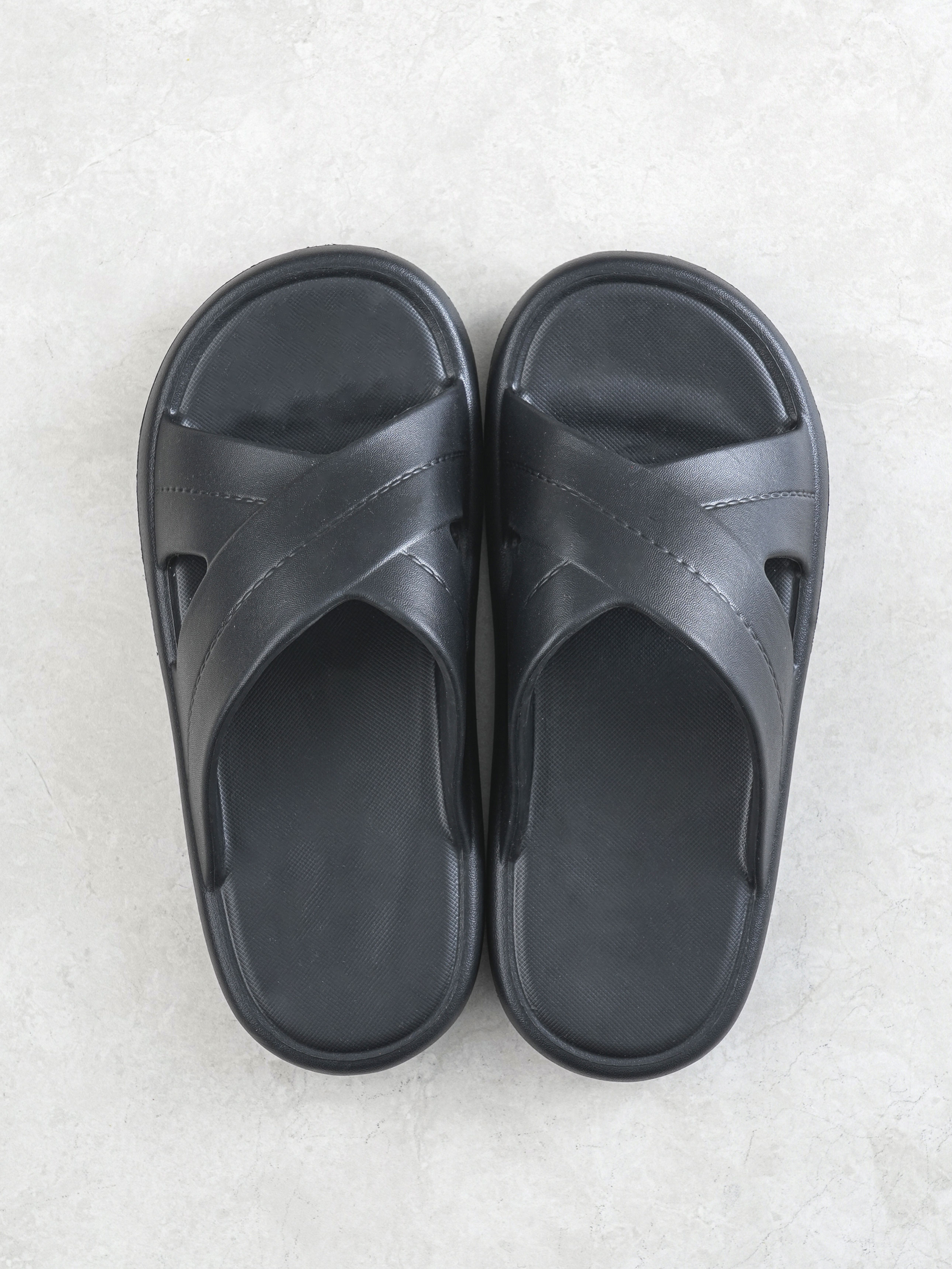 샌들 끈 쿠션 슬리퍼 260~280 mm 블랙