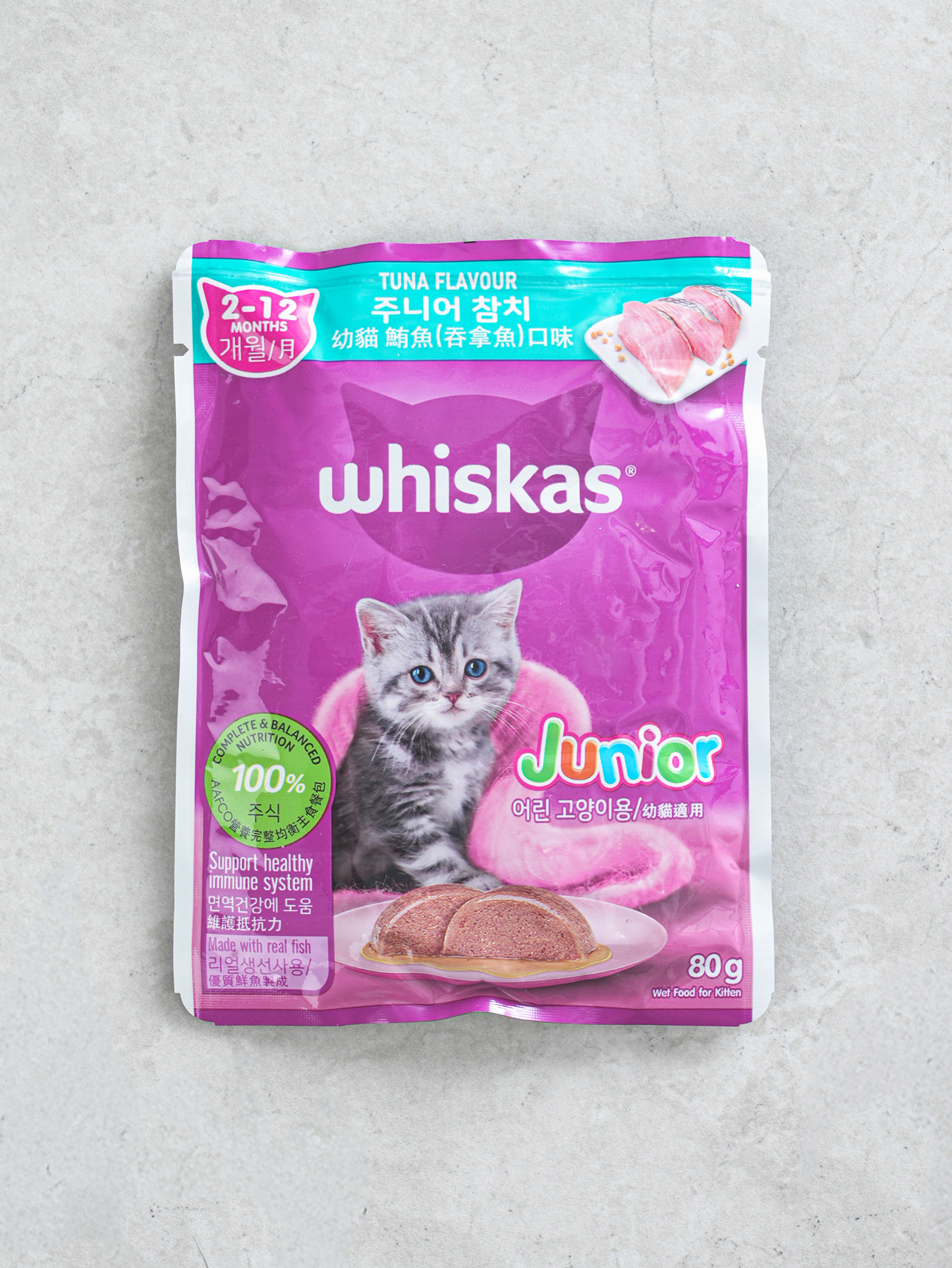 [펫] 위스카스 주니어용 파우치 80 g 참치