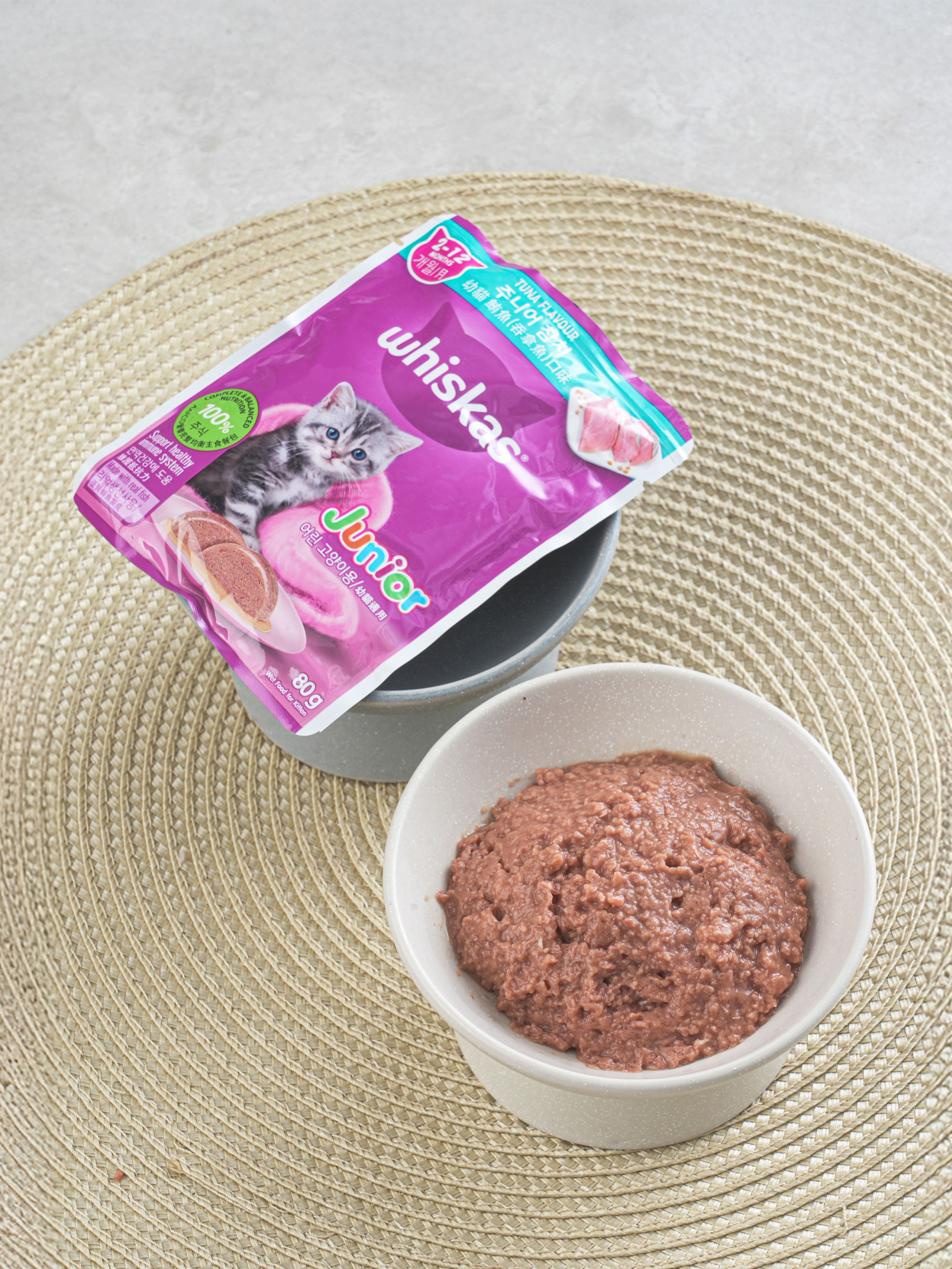 [펫] 위스카스 주니어용 파우치 80 g 참치