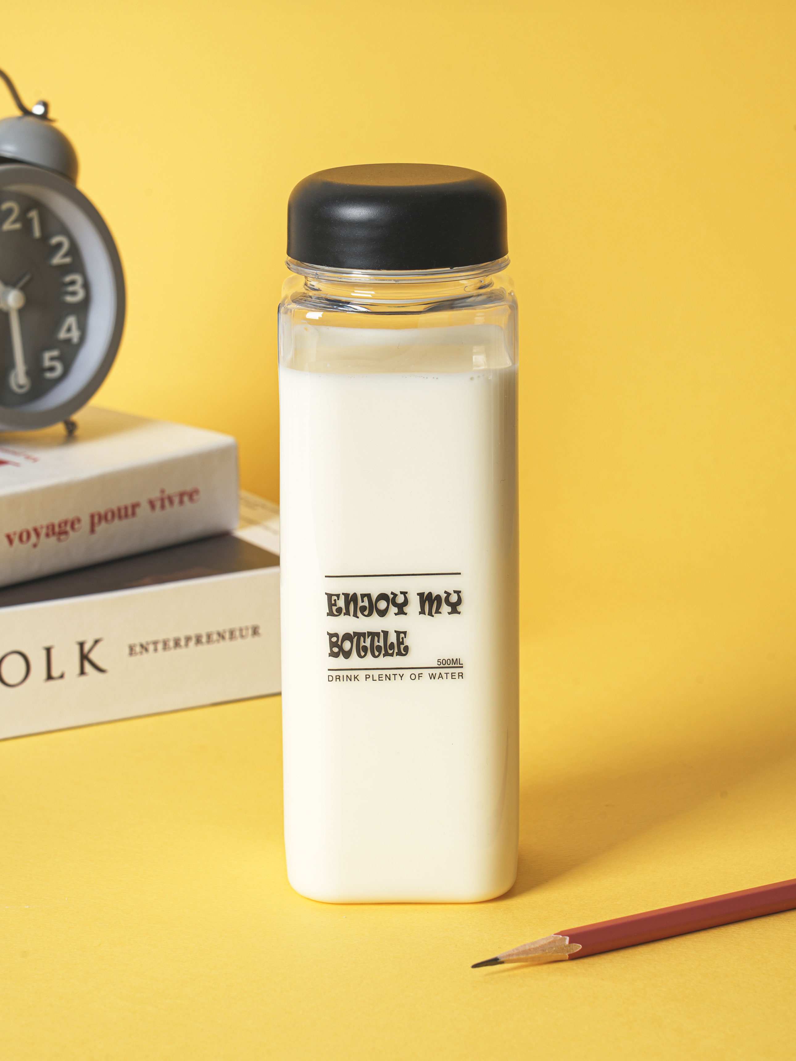 기본 사각 물병 500 ml 블랙