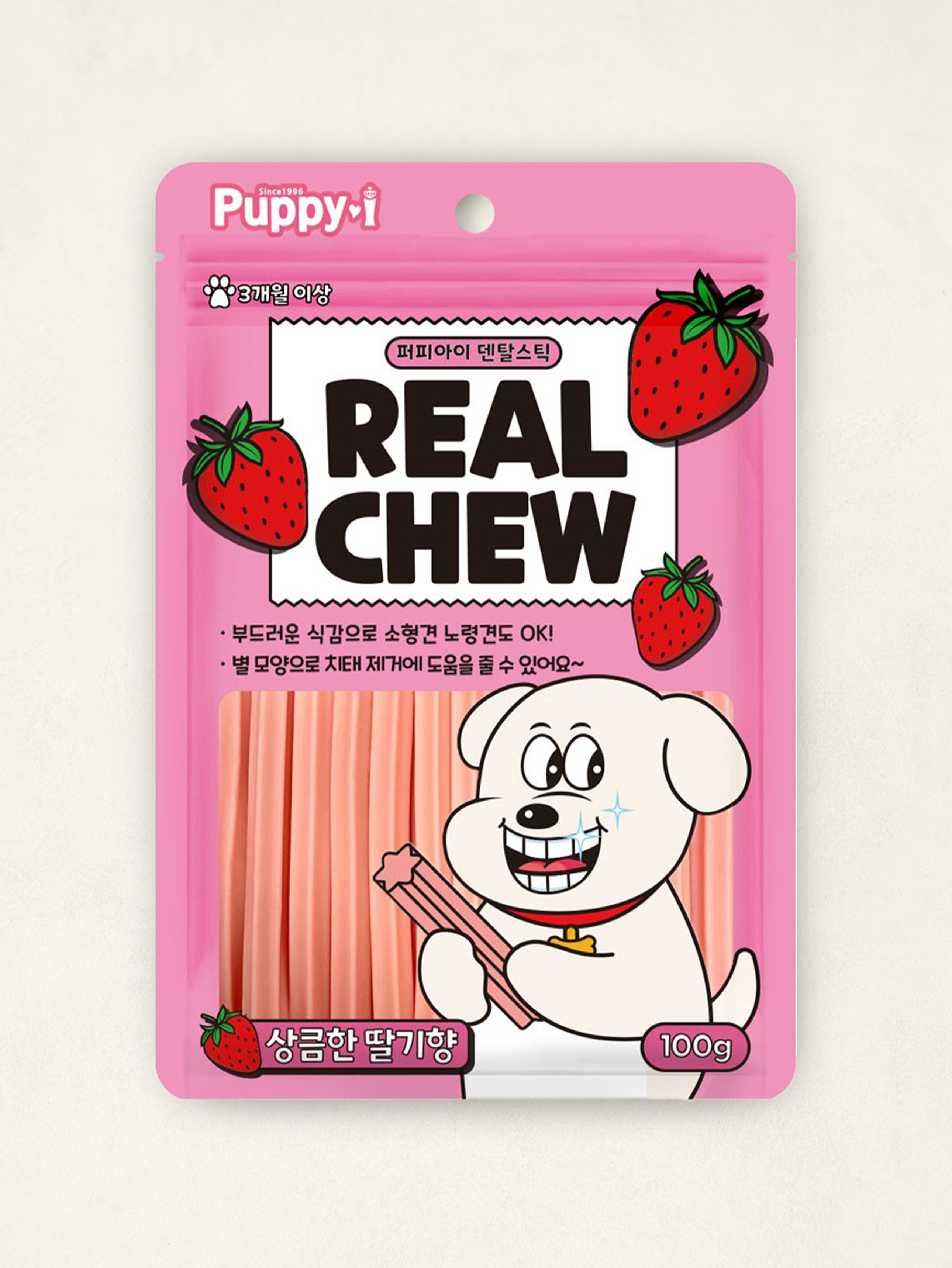 [펫] 퍼피아이 덴탈스틱 100 g 딸기