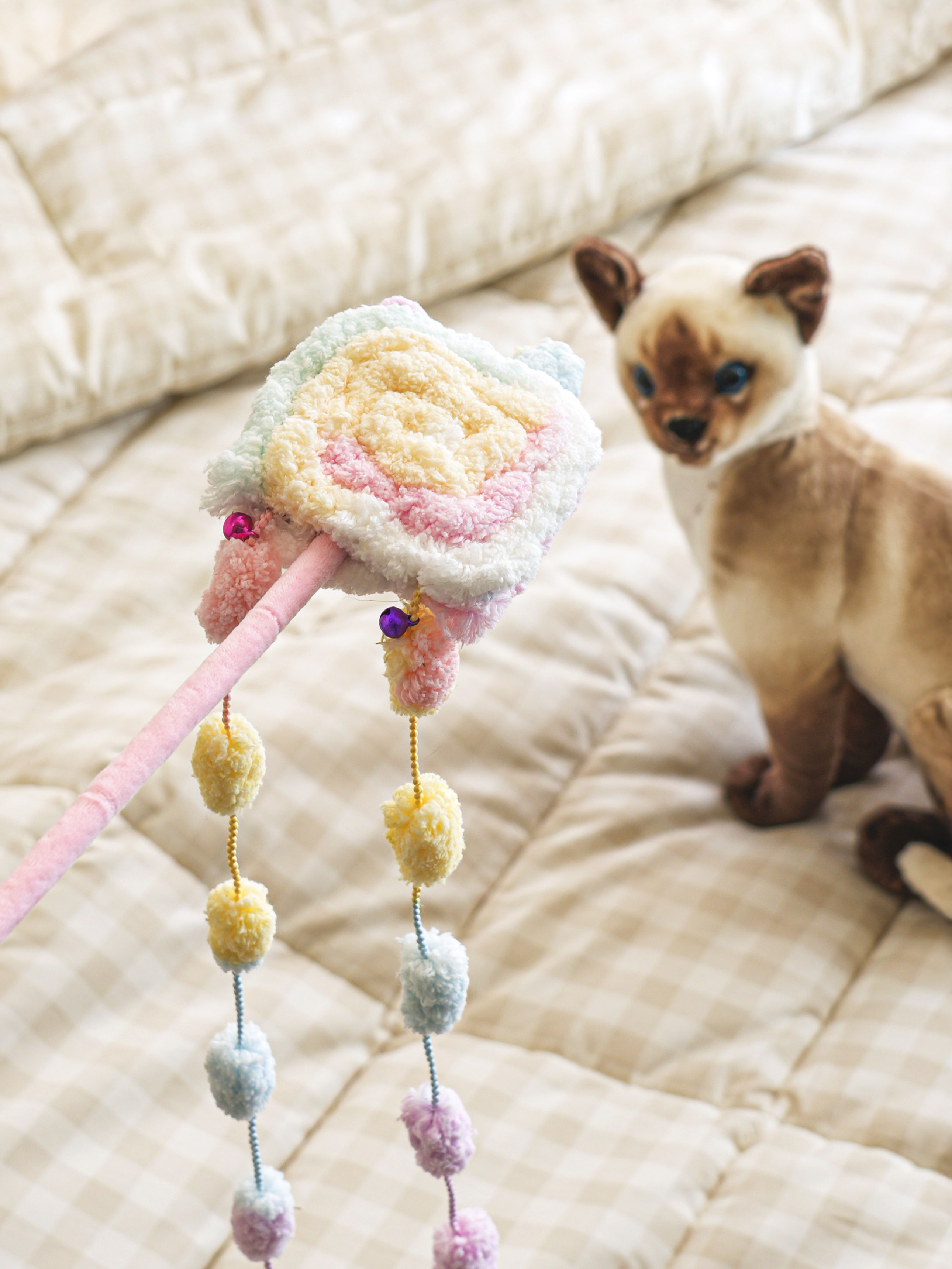 [펫] 고양이 통통 캔디 낚싯대 핑크