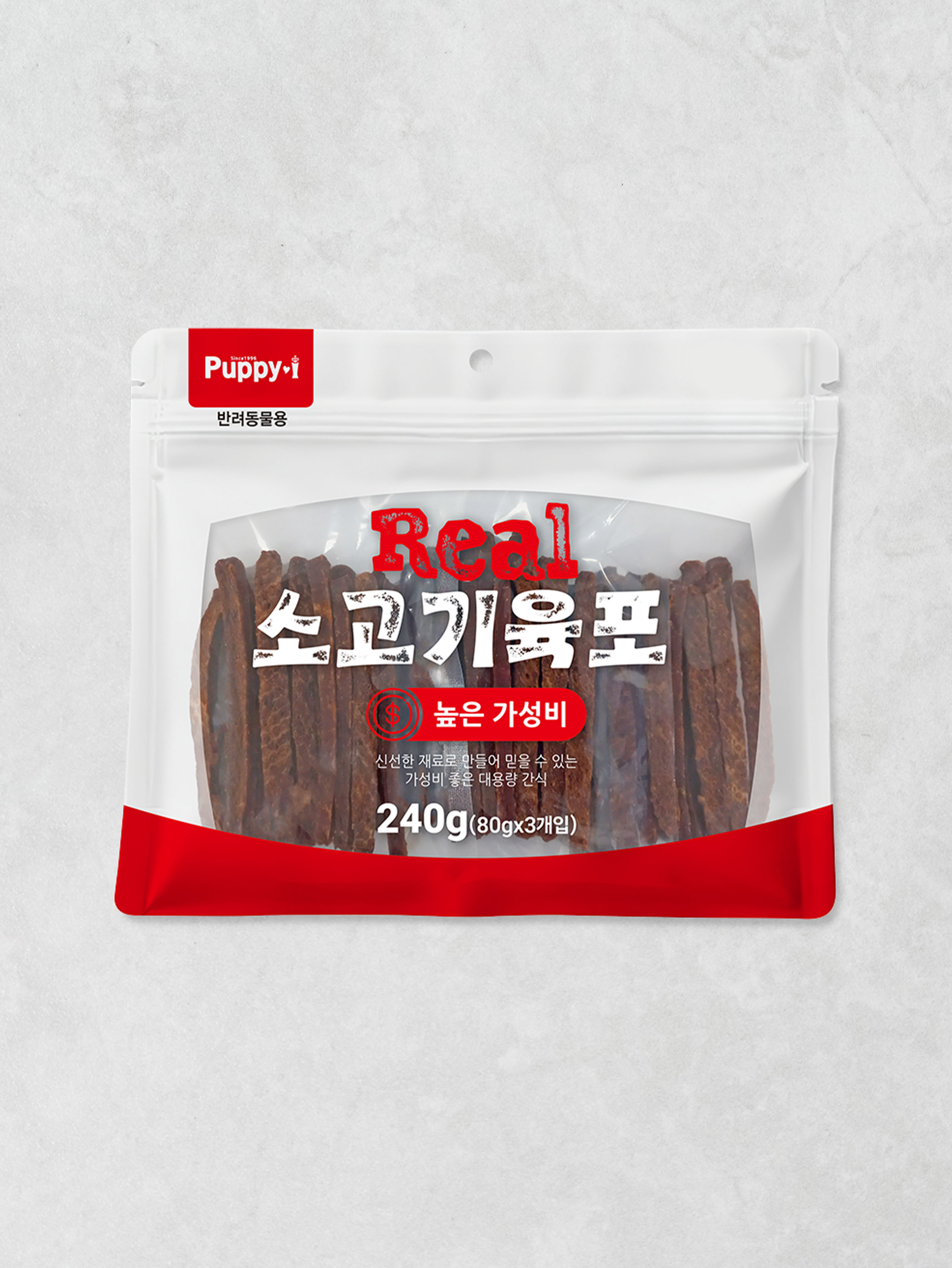 [펫] 퍼피아이 소고기 육포 80 g X 3개입
