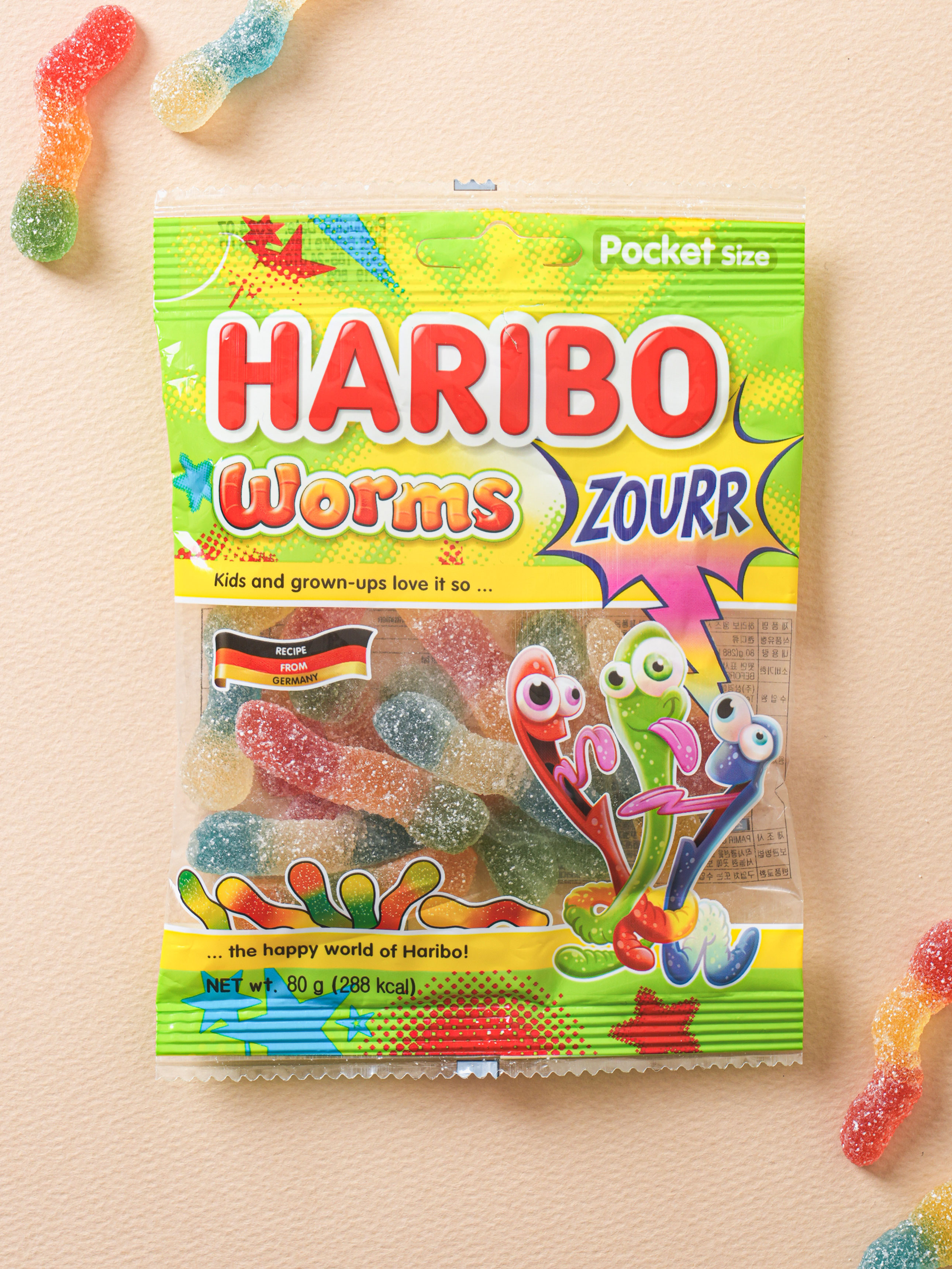 Haribo Worms Sour, 80 г