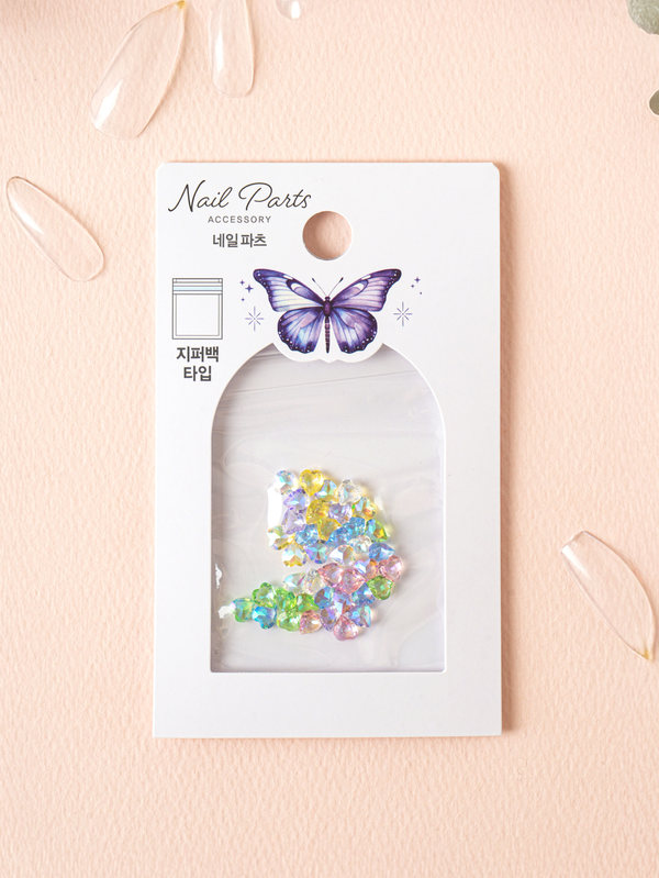 레인보우 하트 네일 파츠