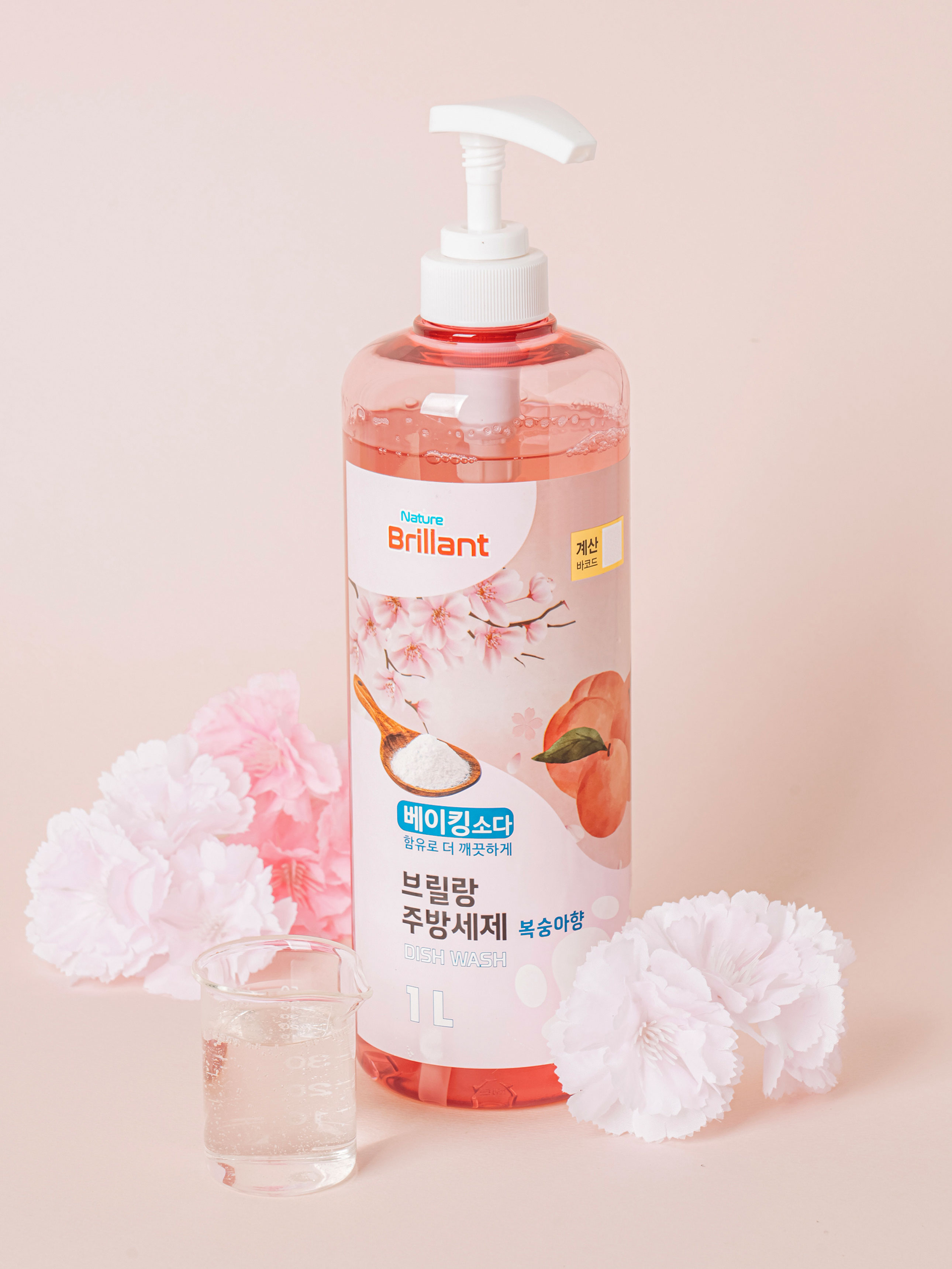 용기형 주방 세제 1 L 피치블라썸 향