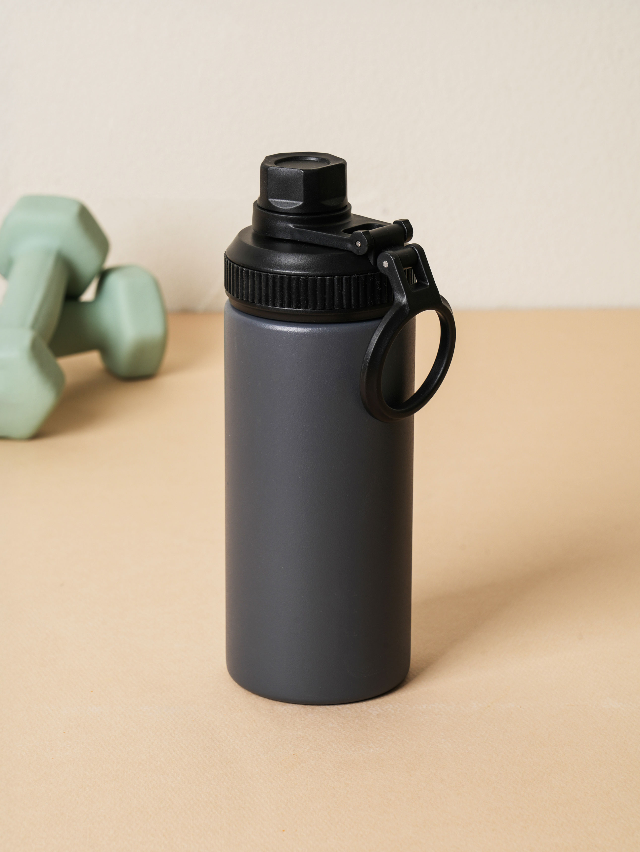 핸들형 아웃도어 보온병 450 ml 차콜