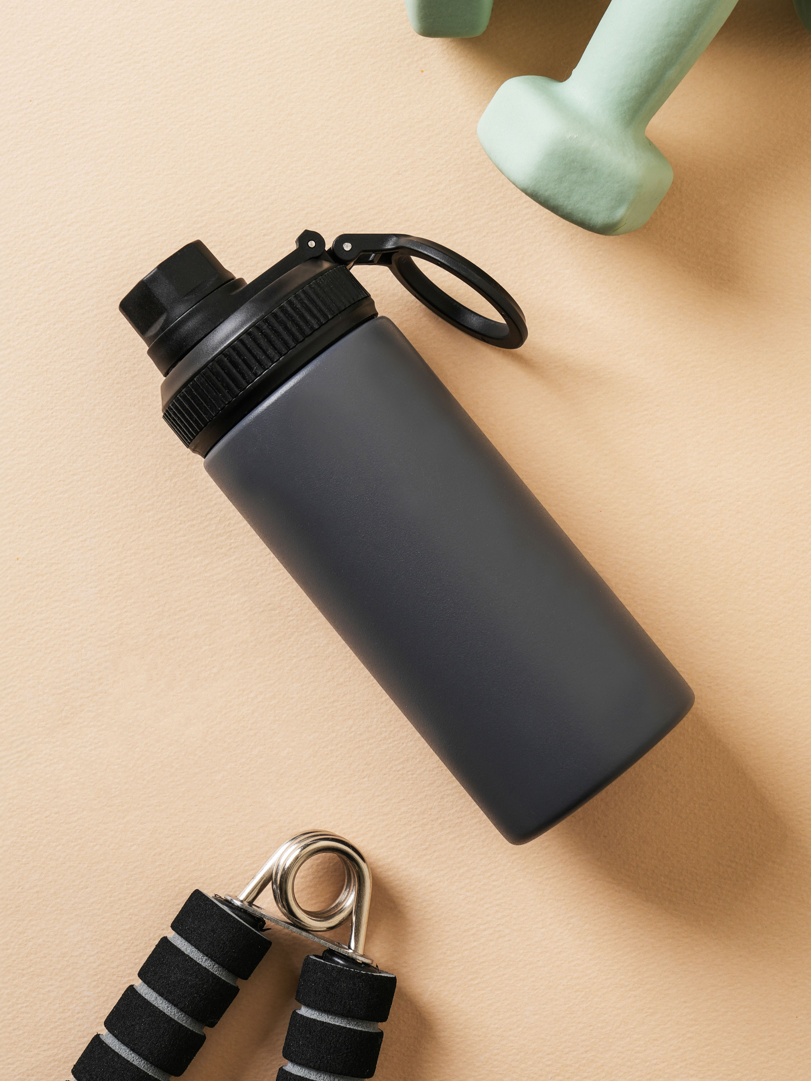핸들형 아웃도어 보온병 450 ml 차콜
