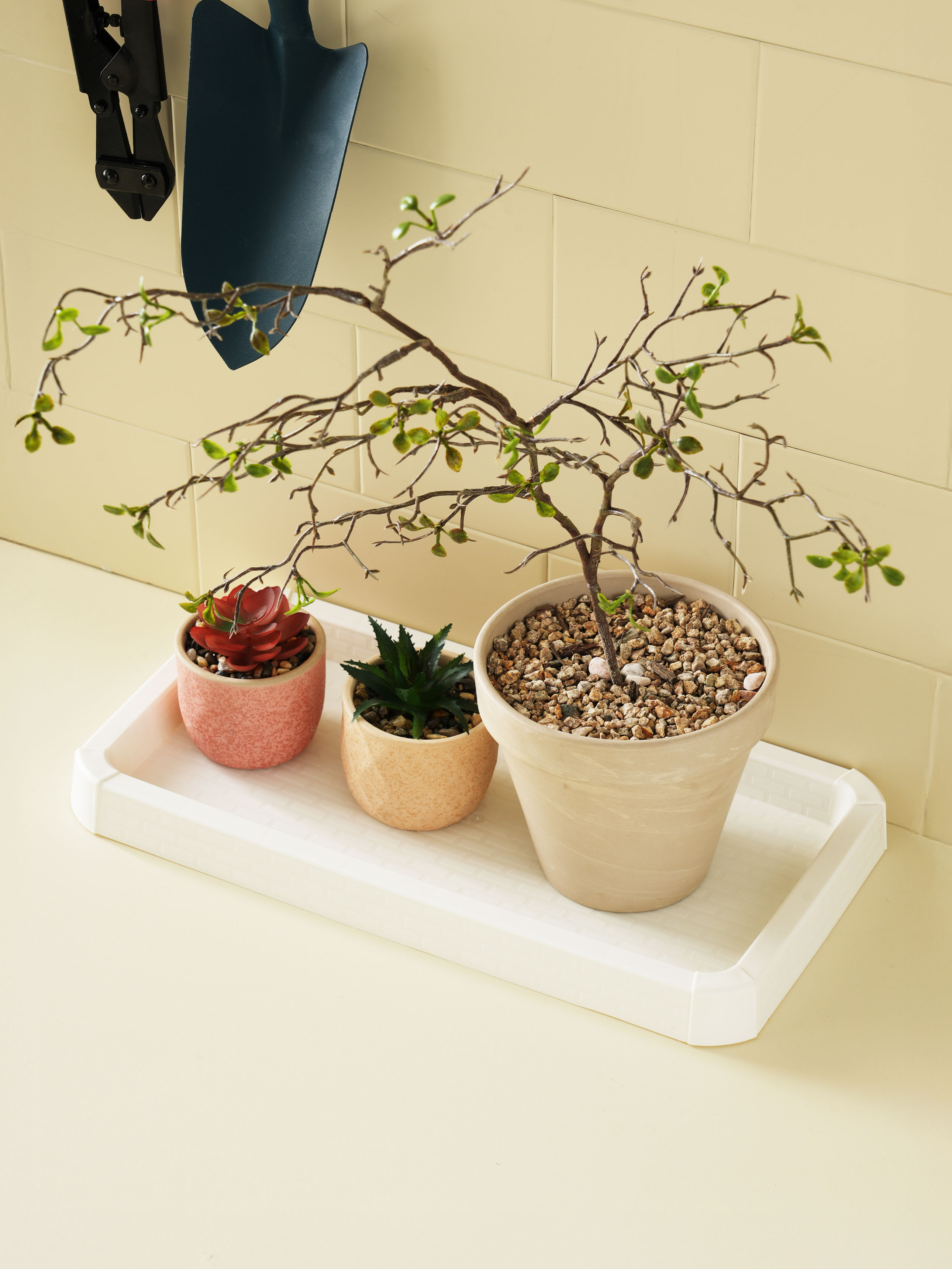 직사각 화분 받침 35 X 19 cm 화이트