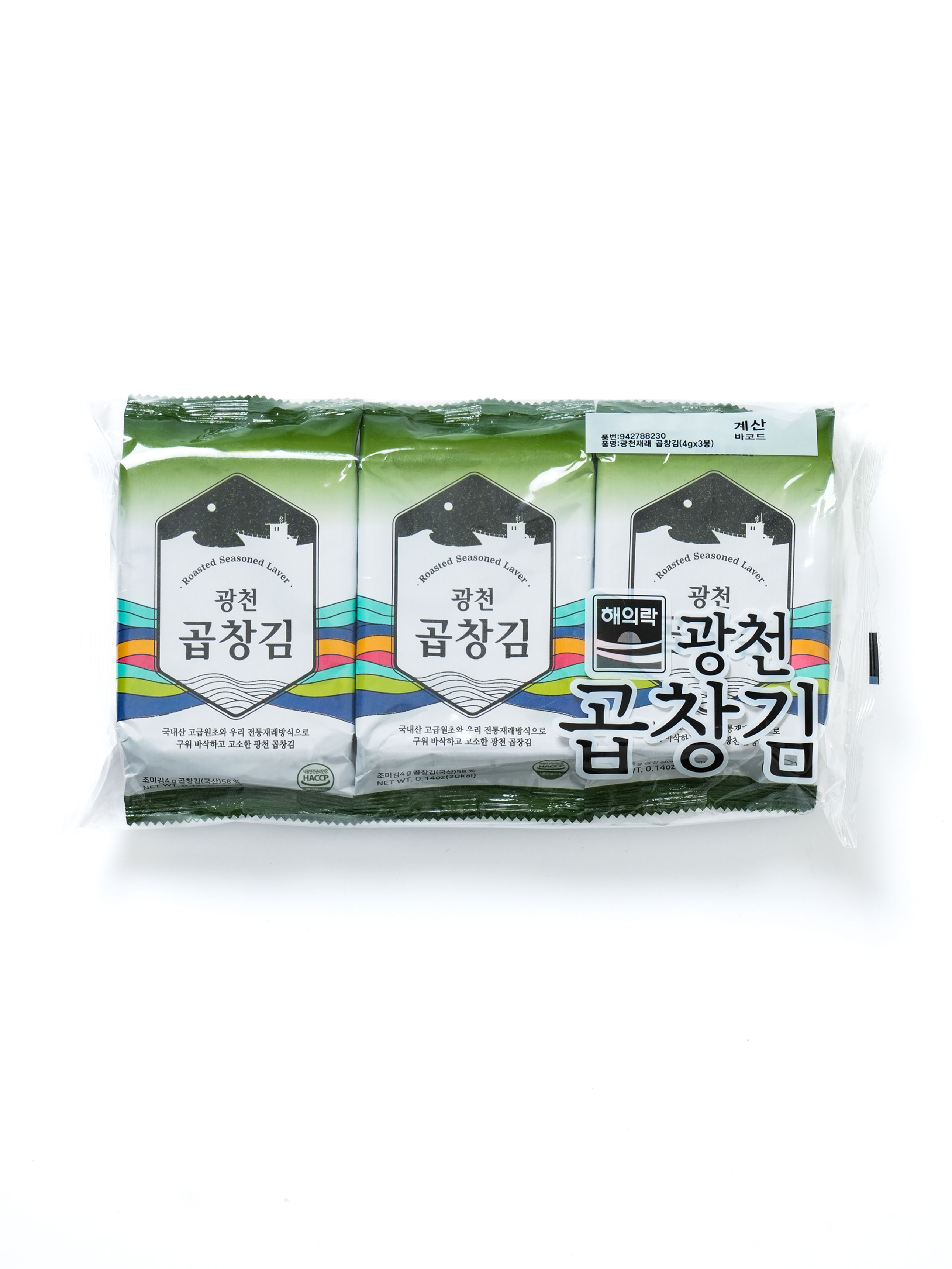 Морская капуста Gwangcheon 곱창 김, 4 г х 3 шт.