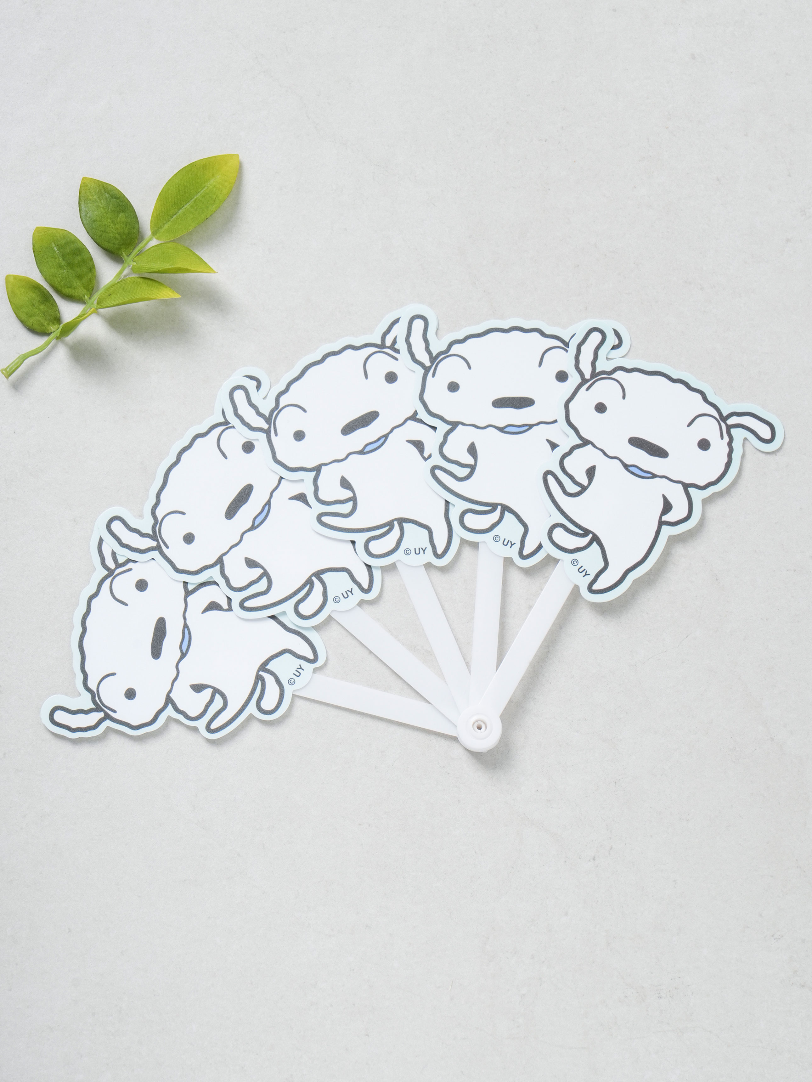 짱구 접이식 부채 흰둥이
