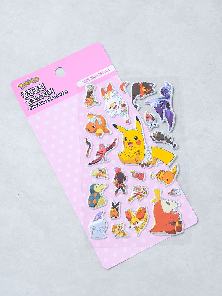 Объёмные наклейки Pokemon розовые