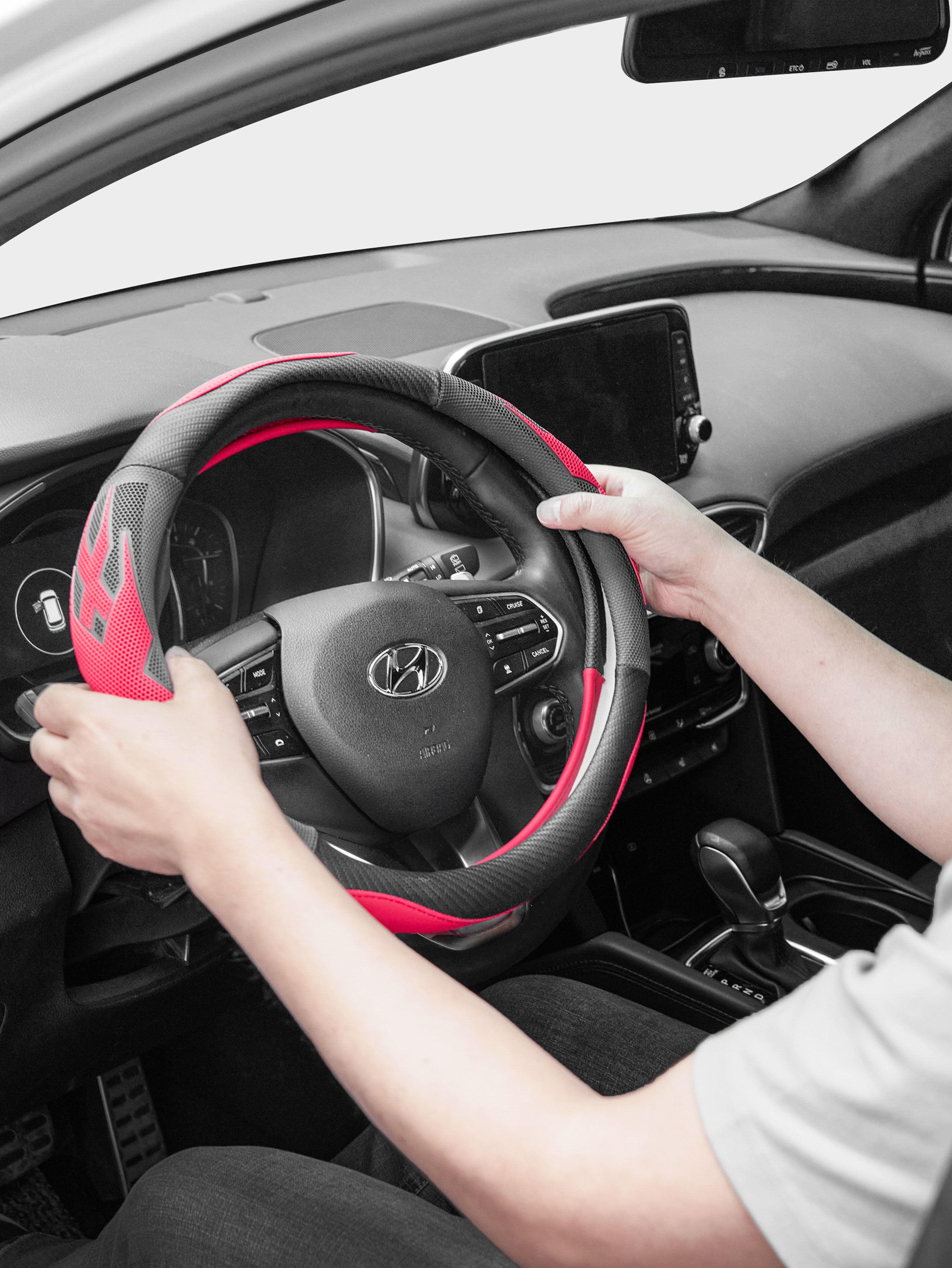 Чехол на руль автомобиля 375 mm спортивный