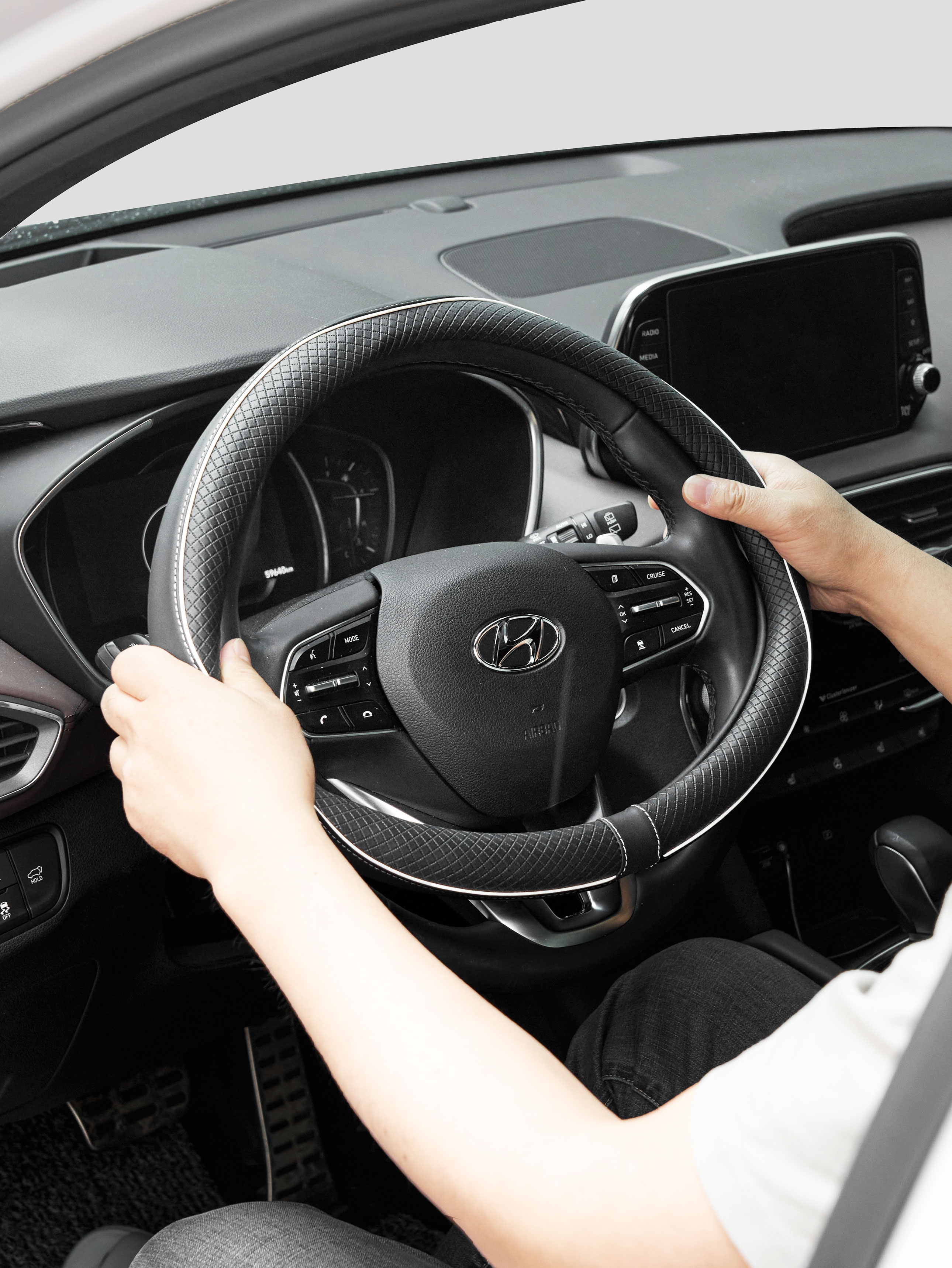 Чехол на руль авто 375 мм сетчатый