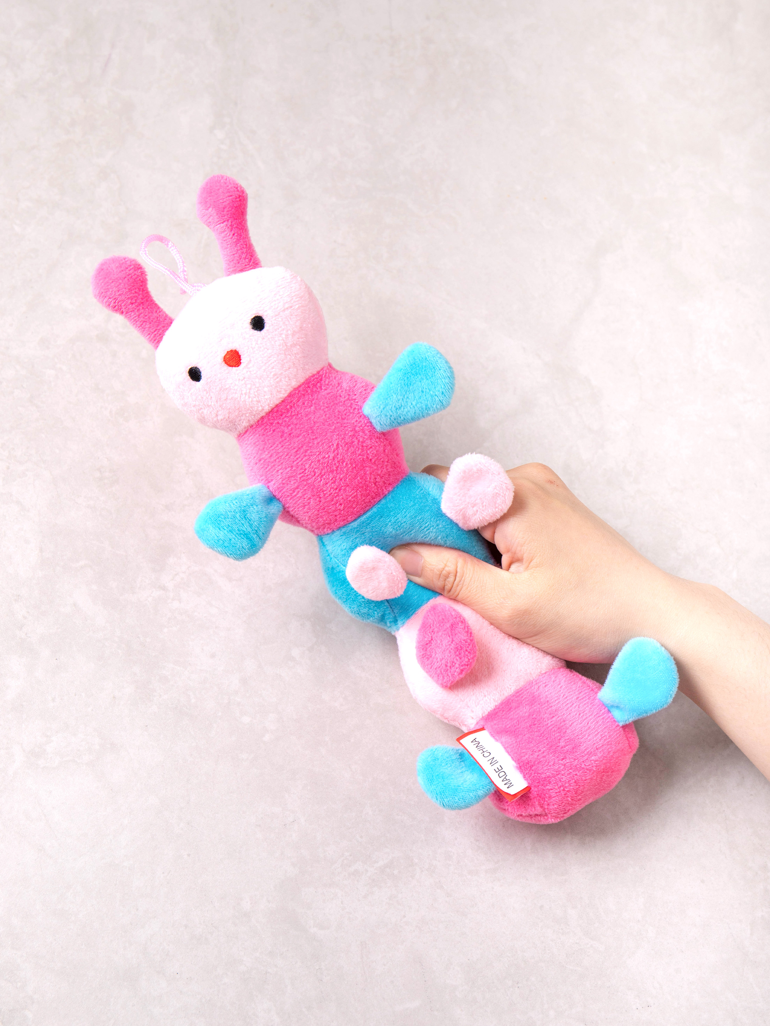 [펫] 애벌레 삑삑이 완구 핑크
