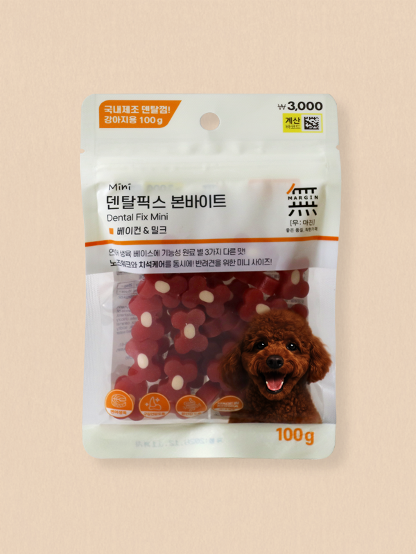 [펫] 바우와우 무마진 덴탈픽스 미니껌 100 g 베이컨 밀크