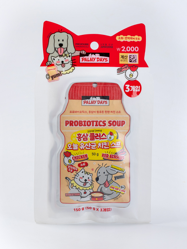 [펫] 파미데이즈 오늘 유산균 치킨 스프 홍삼플러스 50 g X 3개입