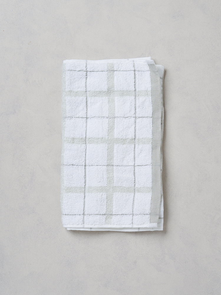 디자인 자카드 세면 타월 34 X 80 cm 그린