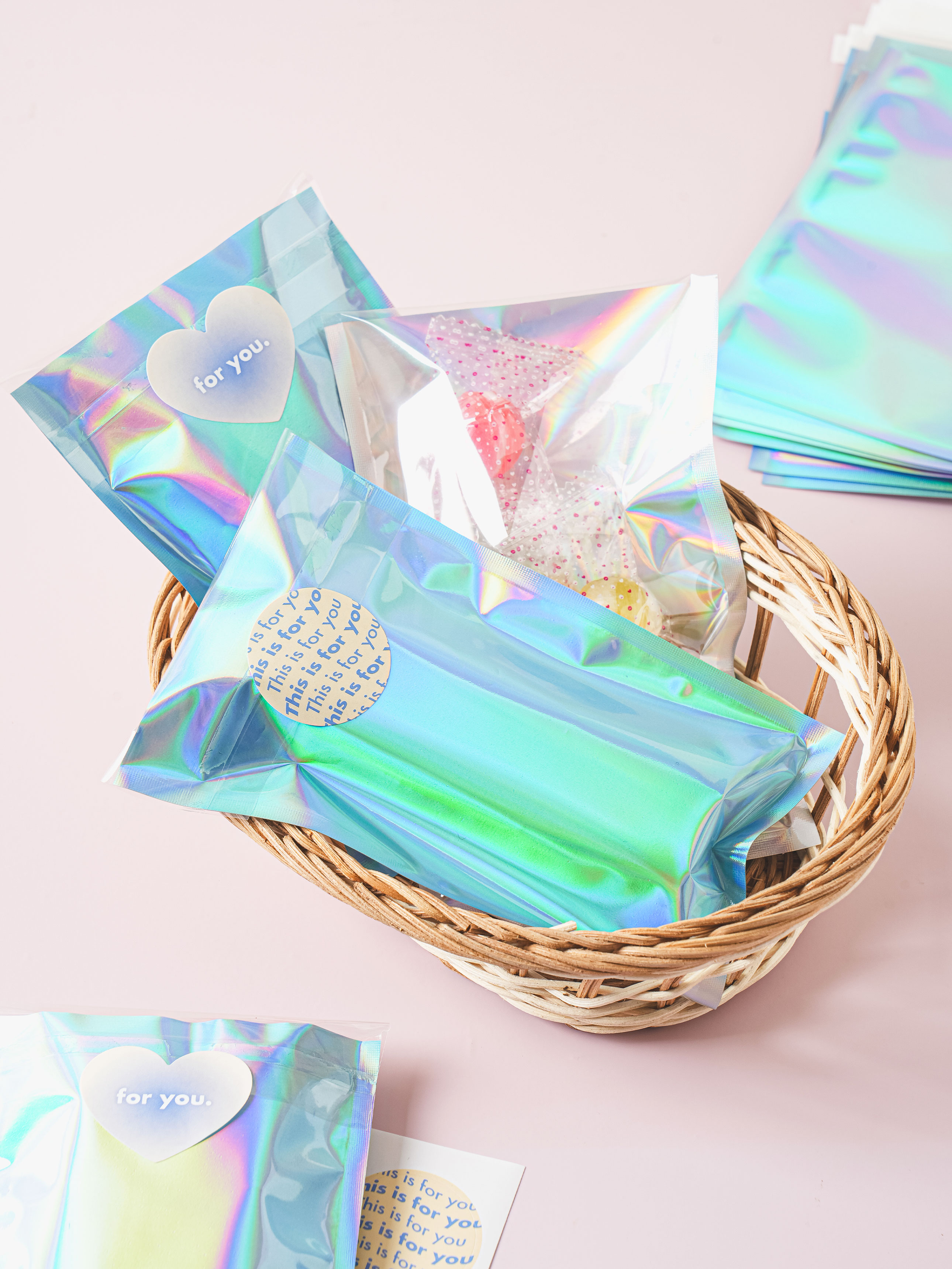 홀로그램 접착식 투명 봉투 10 X 15 cm 12매입 블루