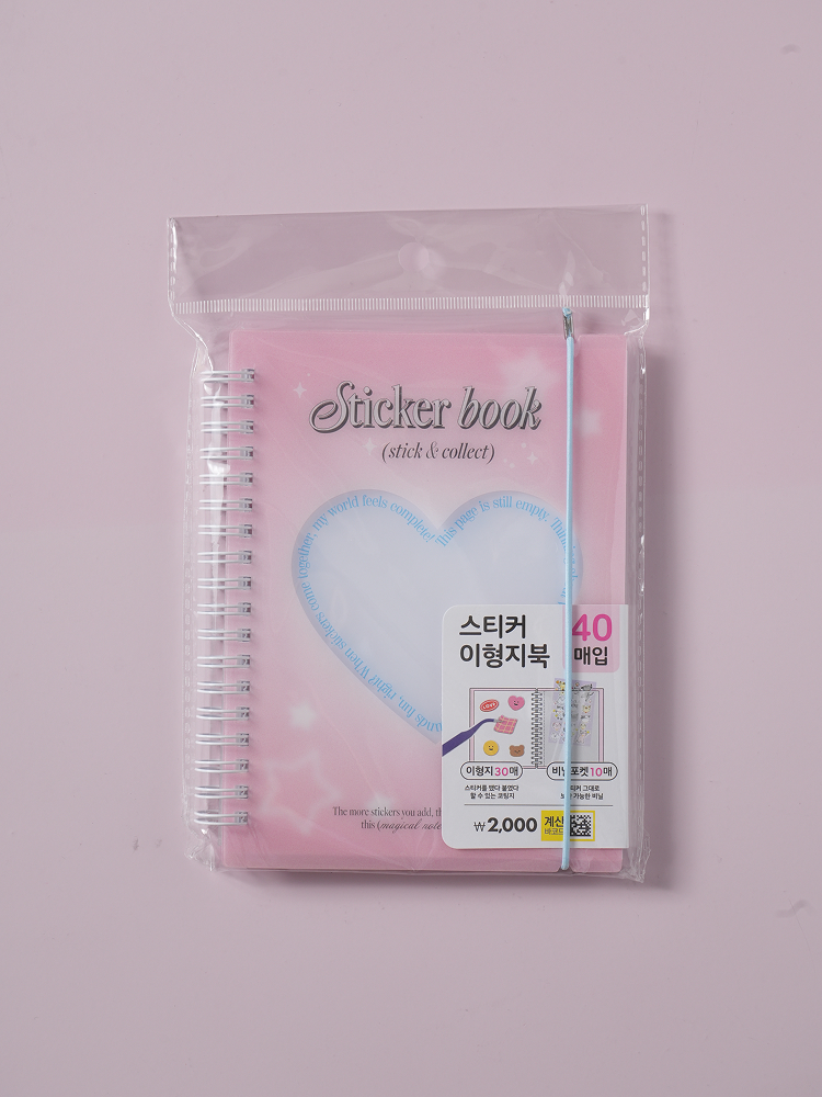 스프링 스티커 이형지 북 40매입