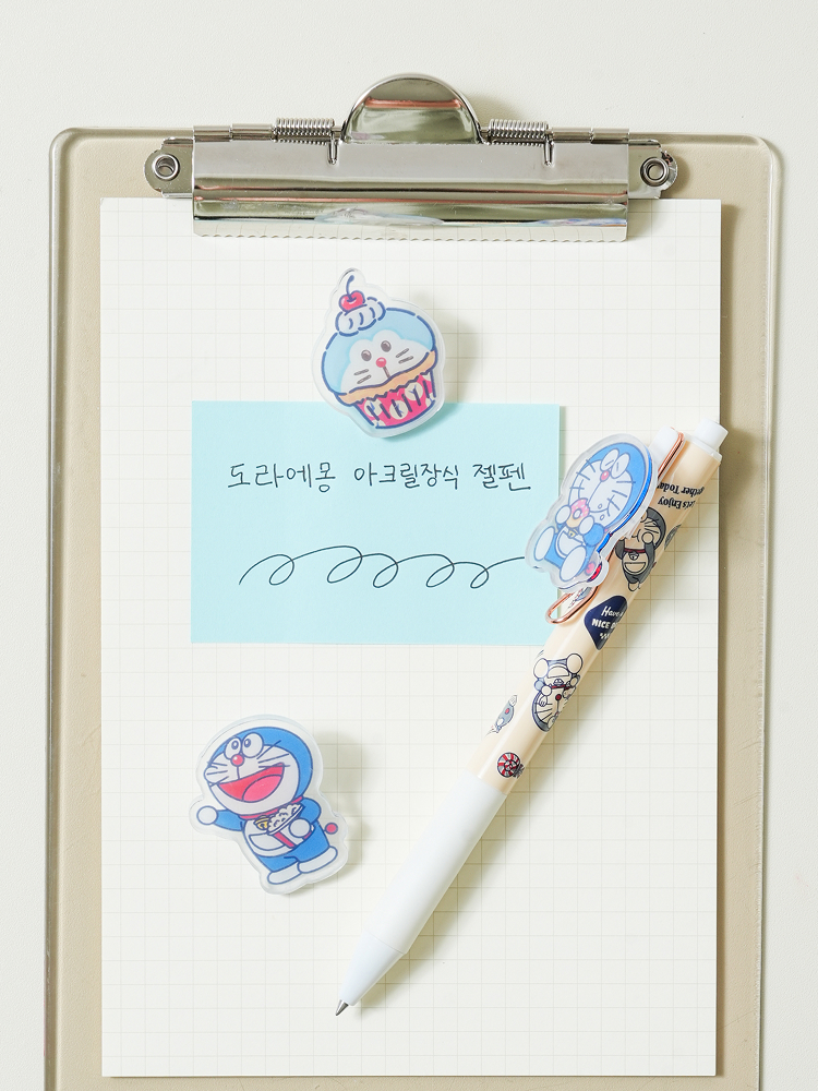 도라에몽 아크릴 장식 젤 펜 0.5 mm 검정