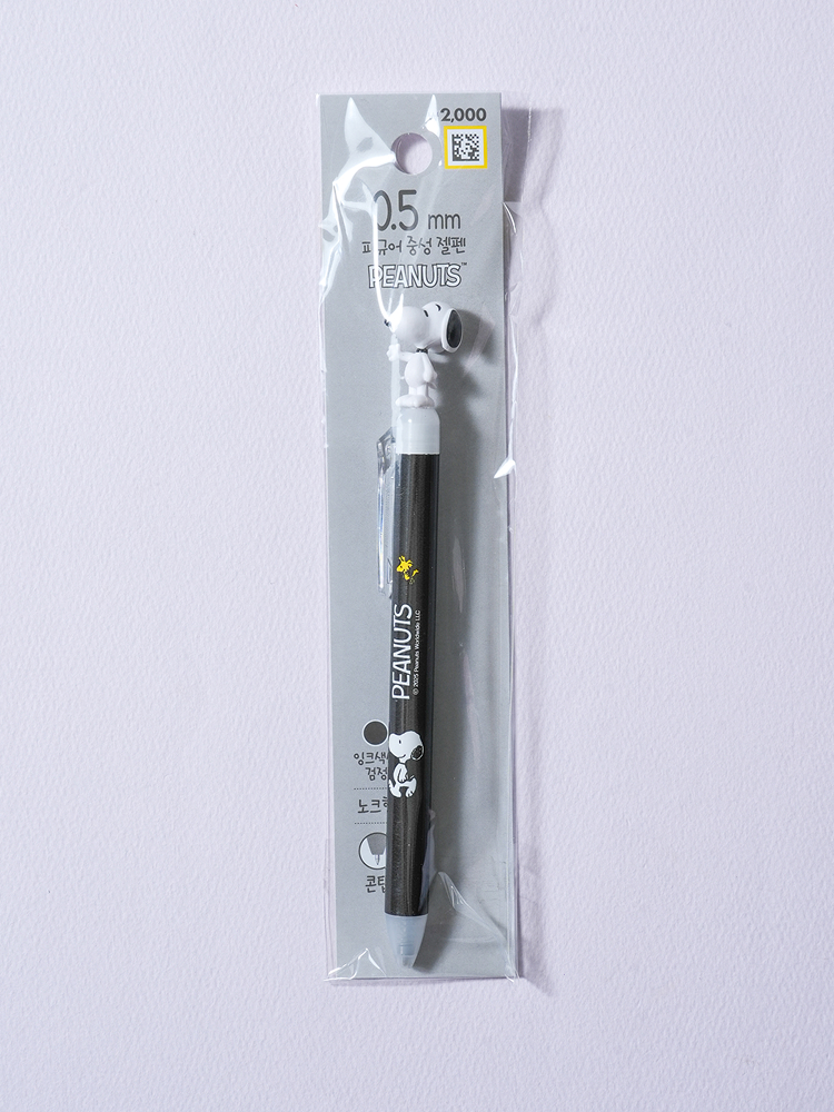 피너츠 피규어 젤펜 0.5 mm 블랙 스누피