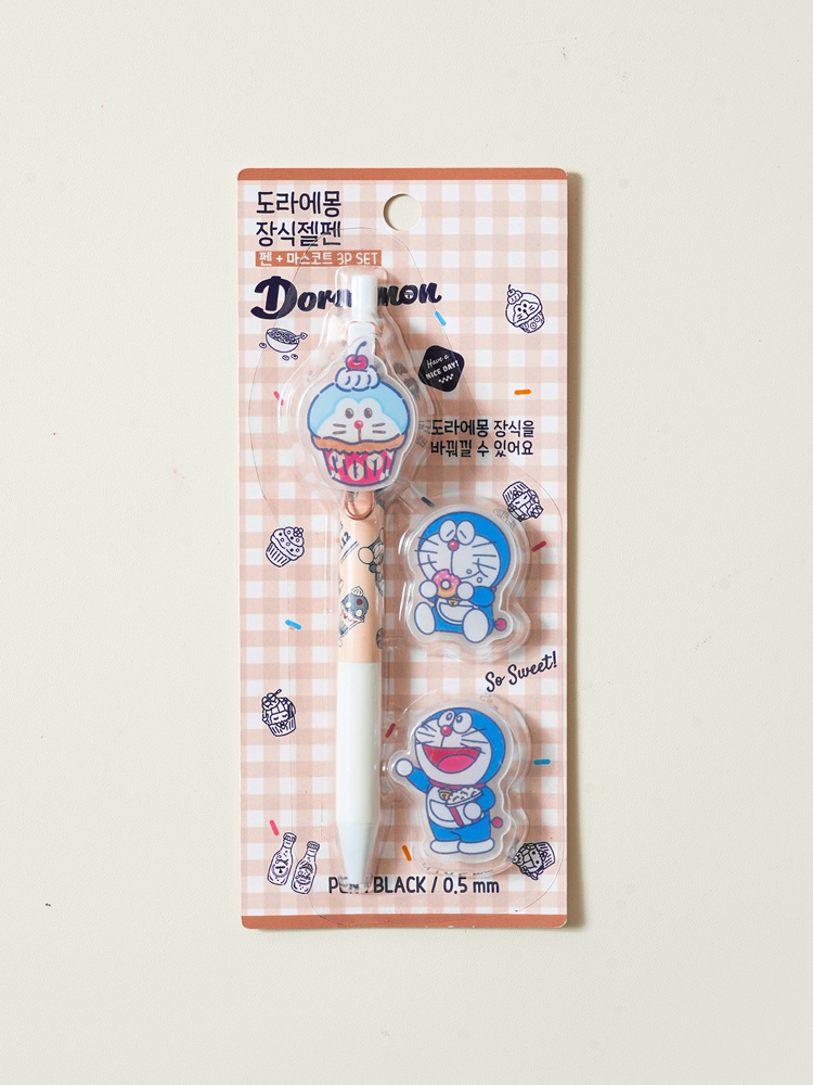 도라에몽 아크릴 장식 젤 펜 0.5 mm 검정