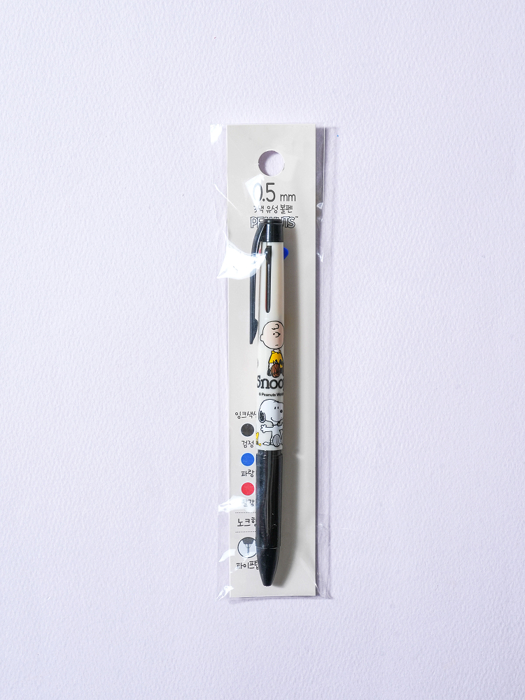 피너츠 프리미엄 3색 볼펜 흑청적 0.5 mm