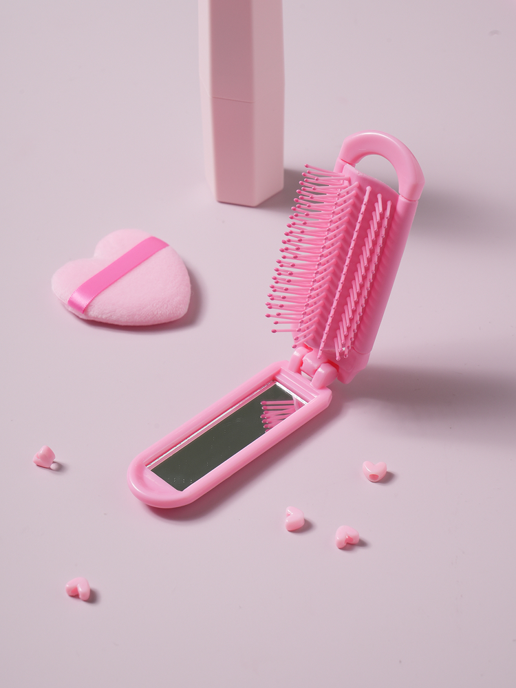 러블리 접이식 빗 거울 세트