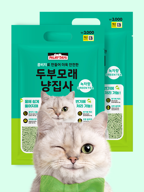 [Pet] Соевый наполнитель для кошек 1.1 кг, зеленый чай