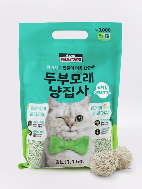 [Pet] Соевый наполнитель для кошек 1.1 кг, зеленый чай