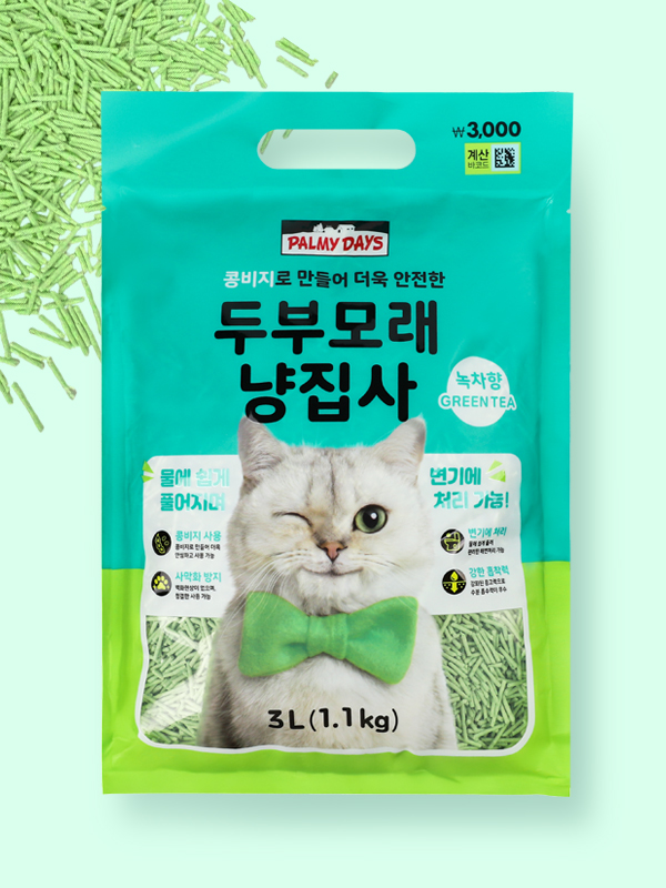 [Pet] Соевый наполнитель для кошек 1.1 кг, зеленый чай