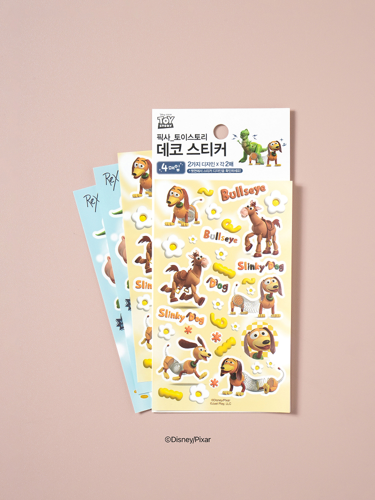 픽사 토이스토리 스티커 4매입 슬링키 ＆ 렉스