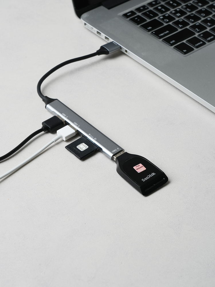 화성 일렉컴 USB-A 3포트 허브+SD 카드 리더기