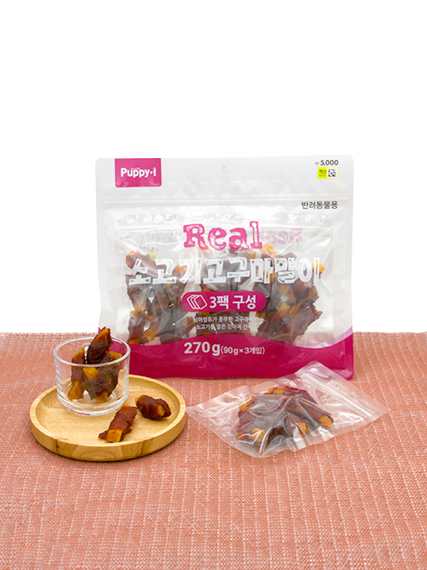 [펫] 퍼피아이 소고기 고구마 말이 90 g X 3개입