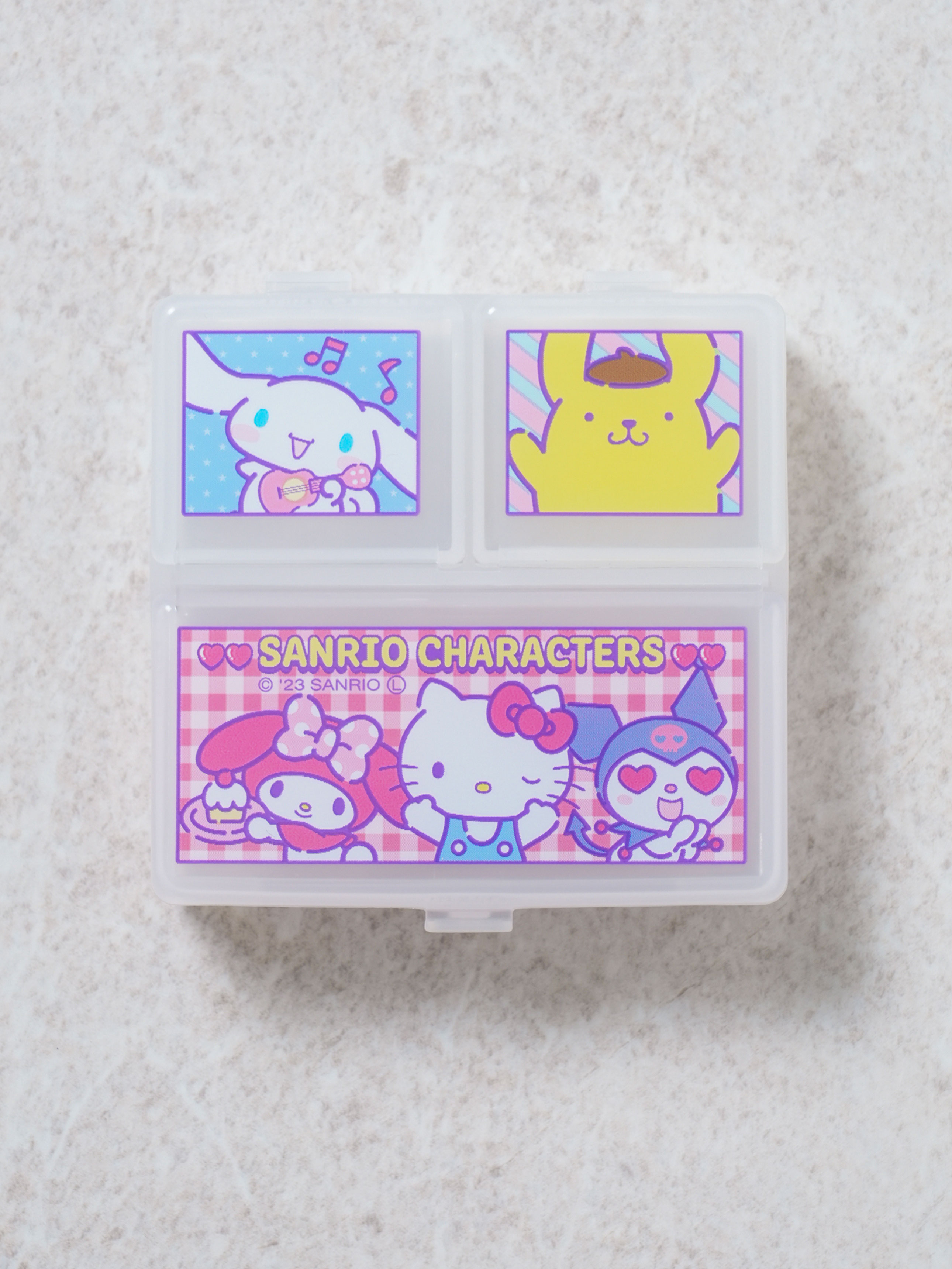 산리오 캐릭터즈 3구 소품 케이스 7.6 X 7.8 cm