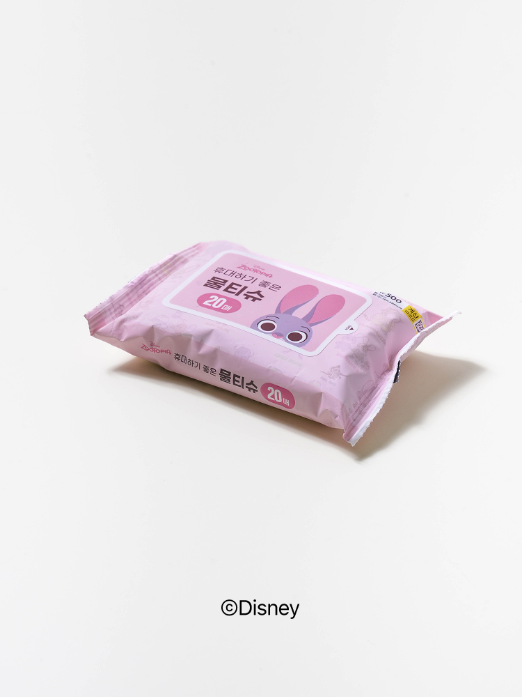 디즈니 주토피아 휴대용 물티슈 20매입