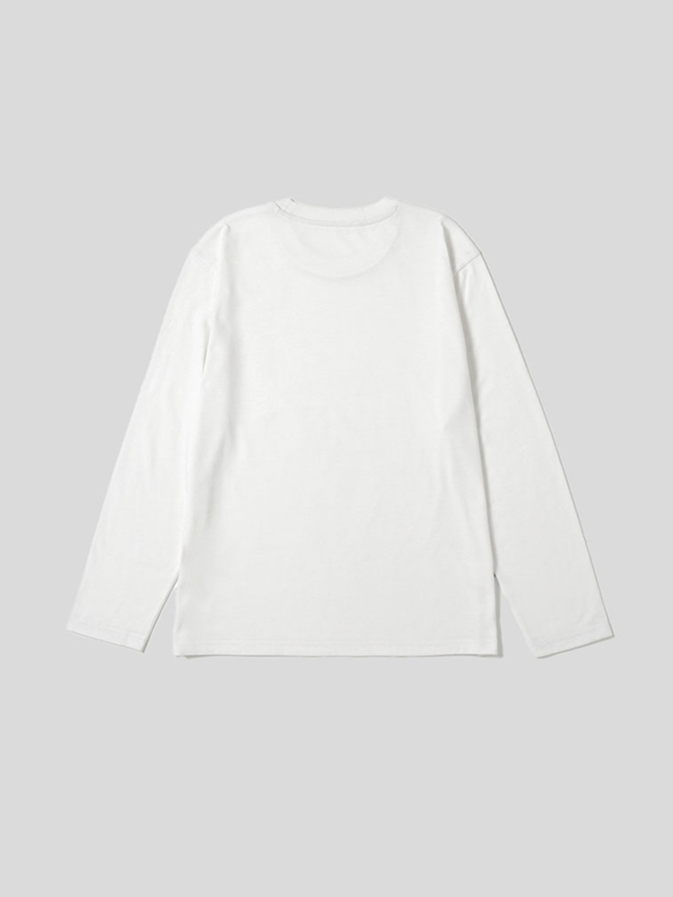 긴팔 면 혼방 티셔츠 S/M/L/XL 화이트