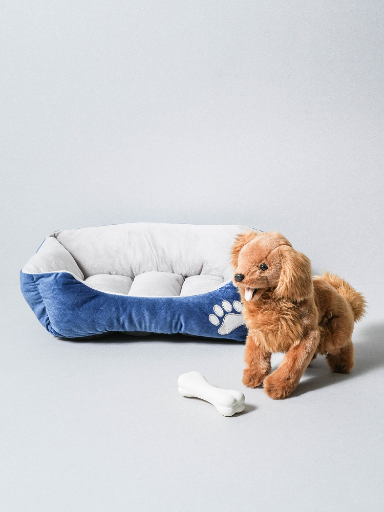 [펫] 투톤 사각 베드 50 X 40 cm 네이비