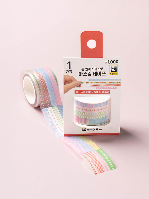 韓国ダイソー キスカットテープ 切り売り ⑩ 라인 키스컷 마스킹 테이프 30 mm X 4 m | Daiso | Ontact Korea