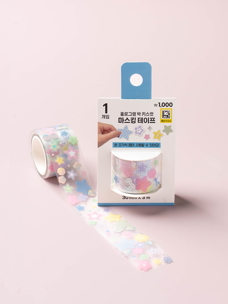 은박 별 키스컷 마스킹 테이프 30 mm X 3 m
