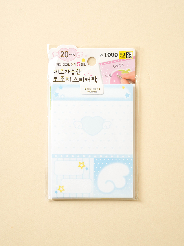 블러 모조지 스티커 팩 중형 20매입