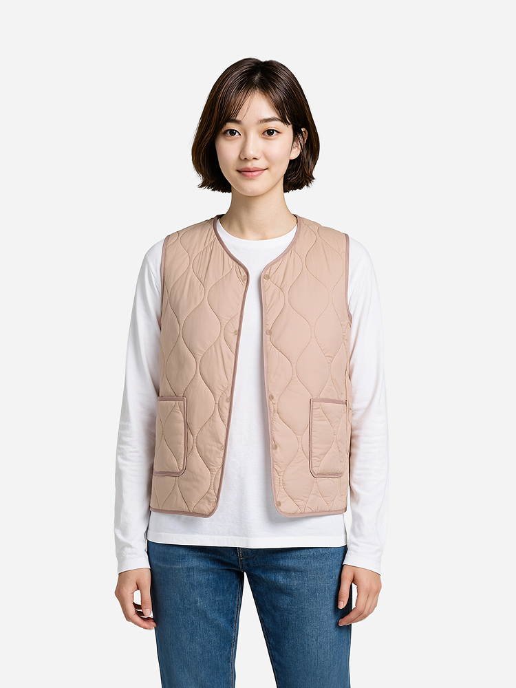 포켓 패딩 조끼 M/L/XL 베이지