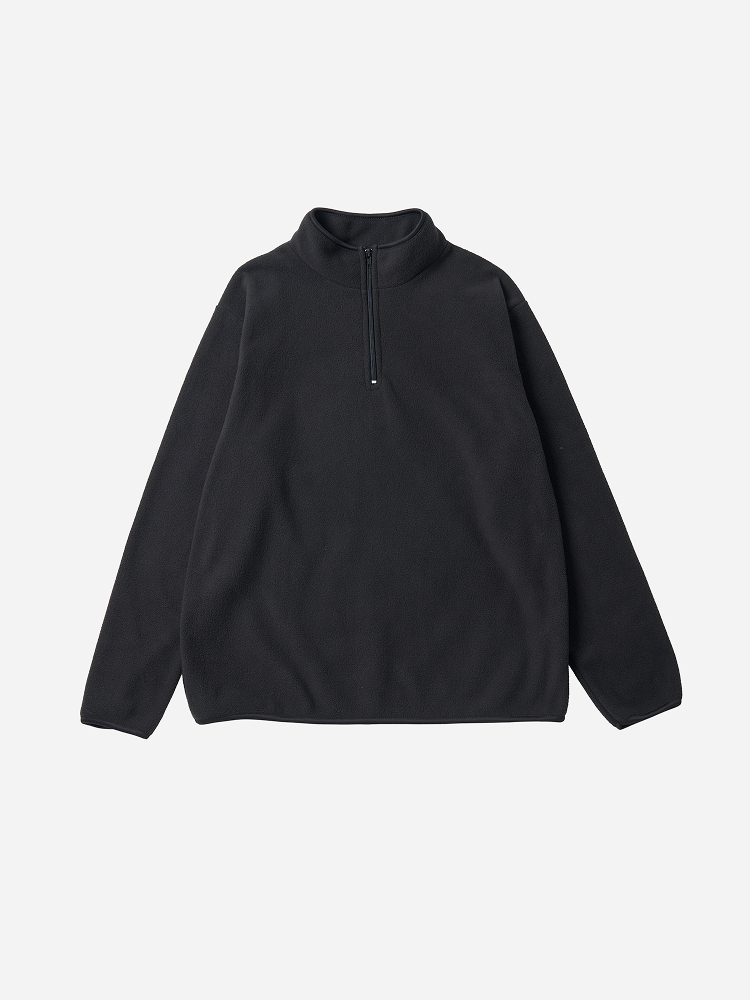 Флисовая толстовка на молнии 1/2 (M/XL) (черная)