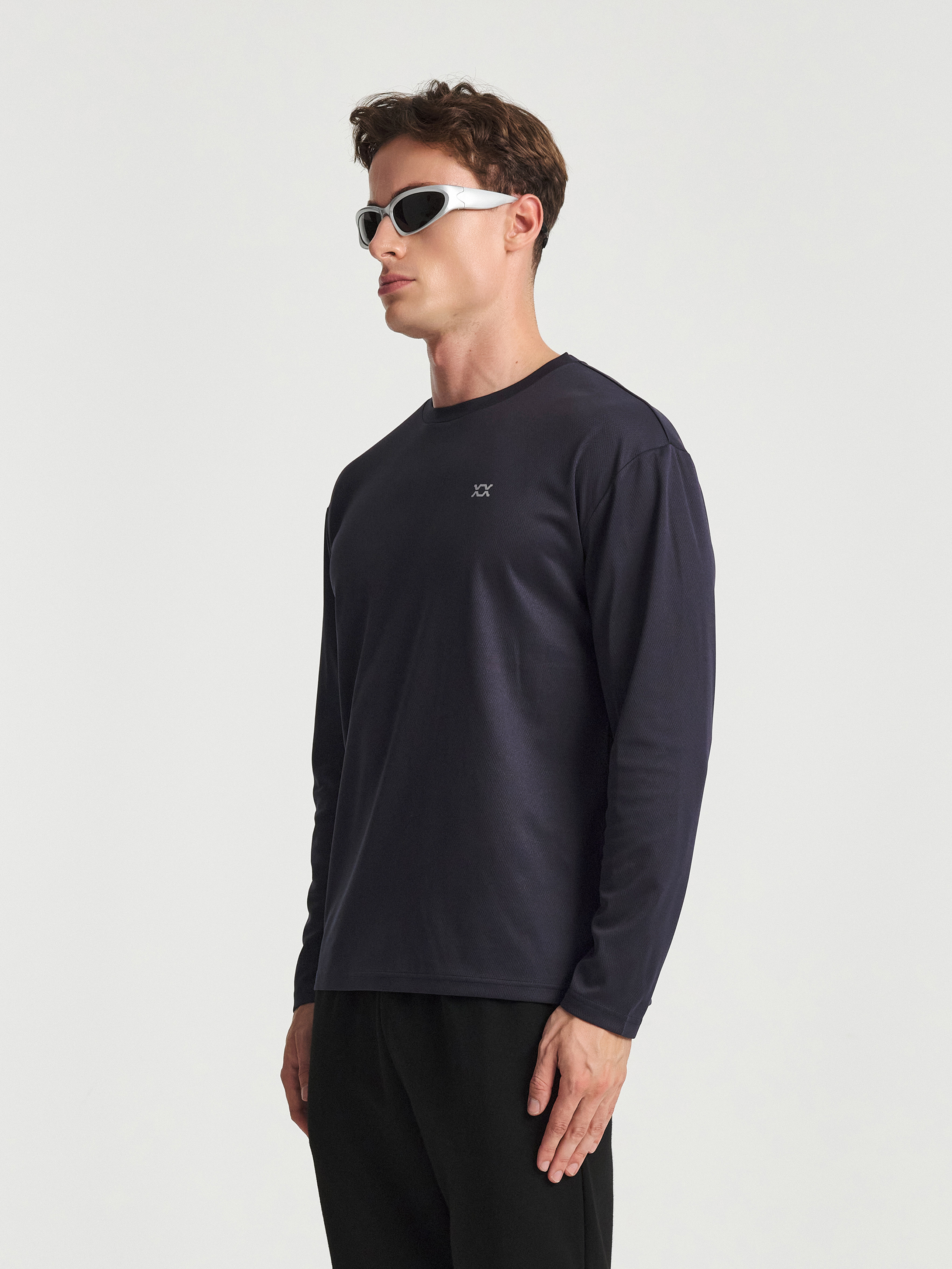 REXY 메쉬 긴팔 티셔츠 M/L/XL 네이비