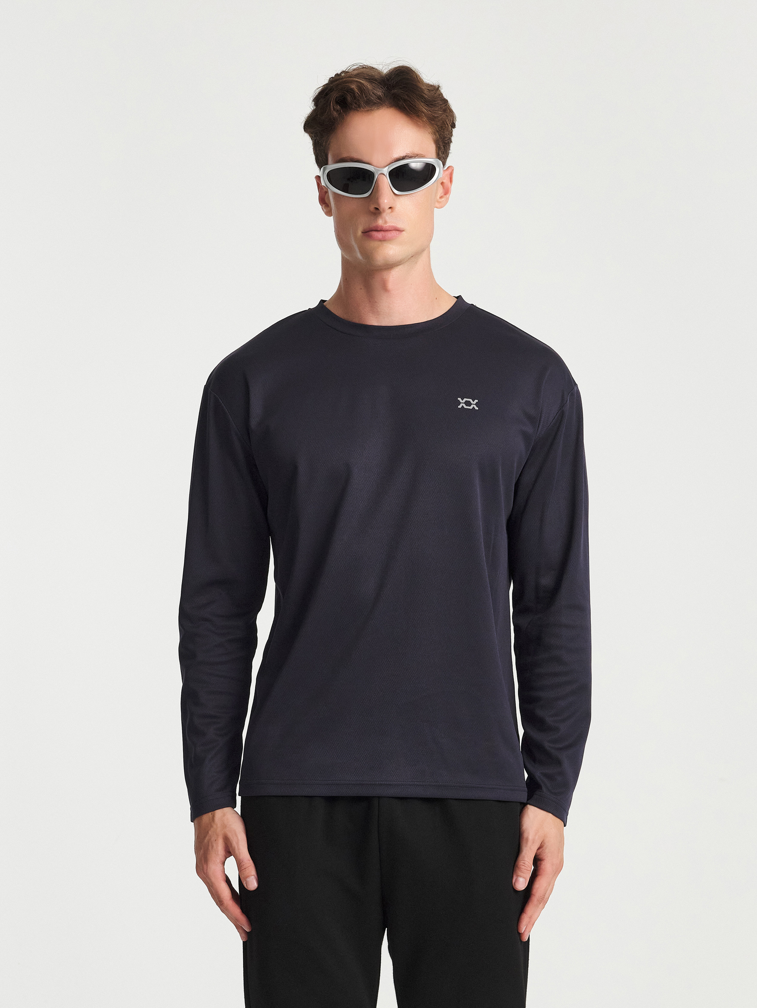 REXY 메쉬 긴팔 티셔츠 M/L/XL 네이비