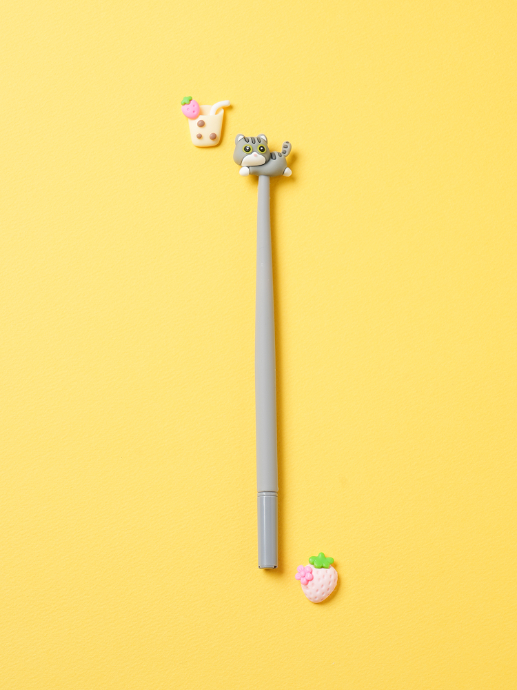 고양이 실리콘 젤펜 0.5 mm 검정